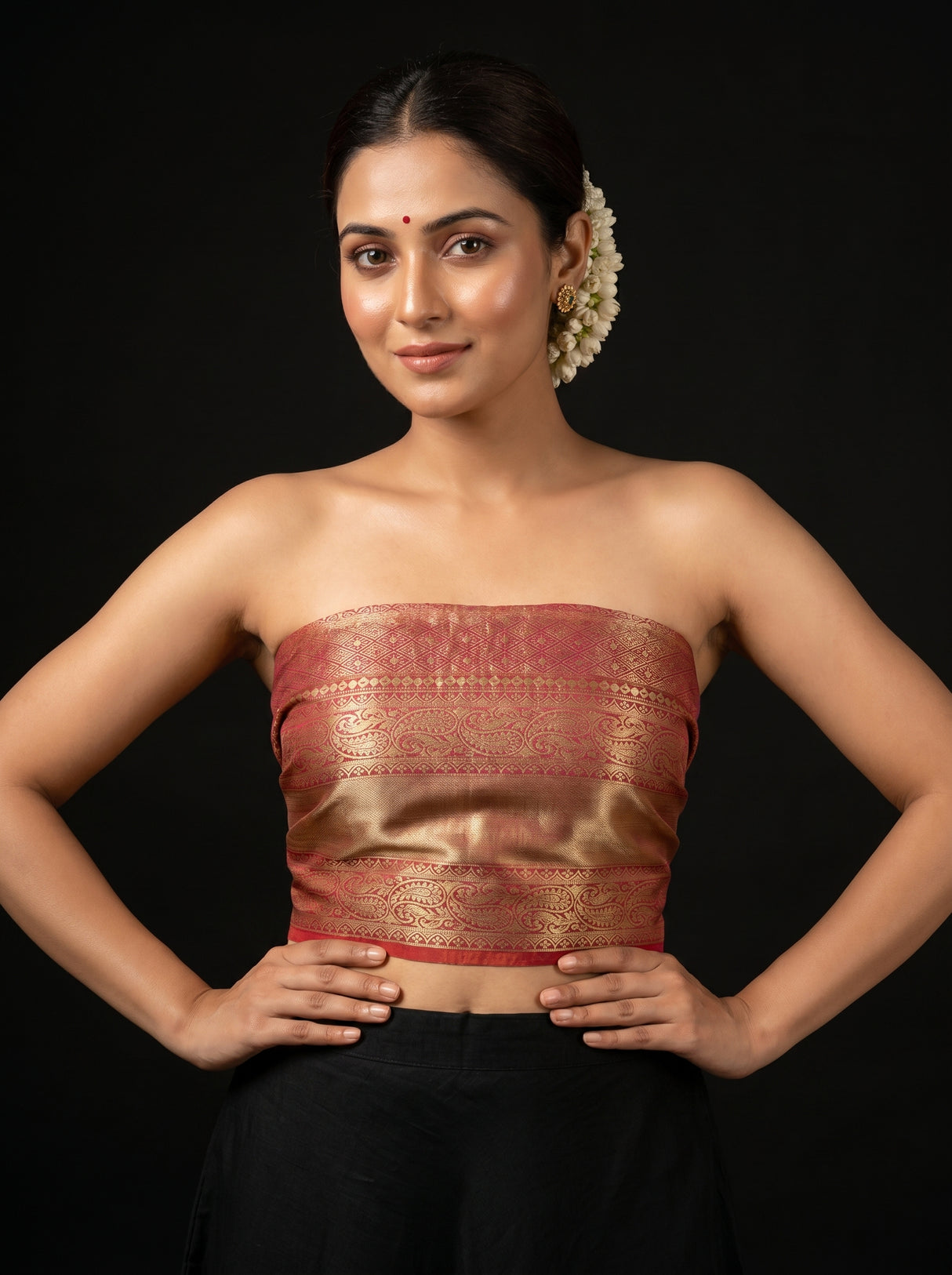 MIMOSA Violet Kanjivaram Art Silk Saree β blouse close-up