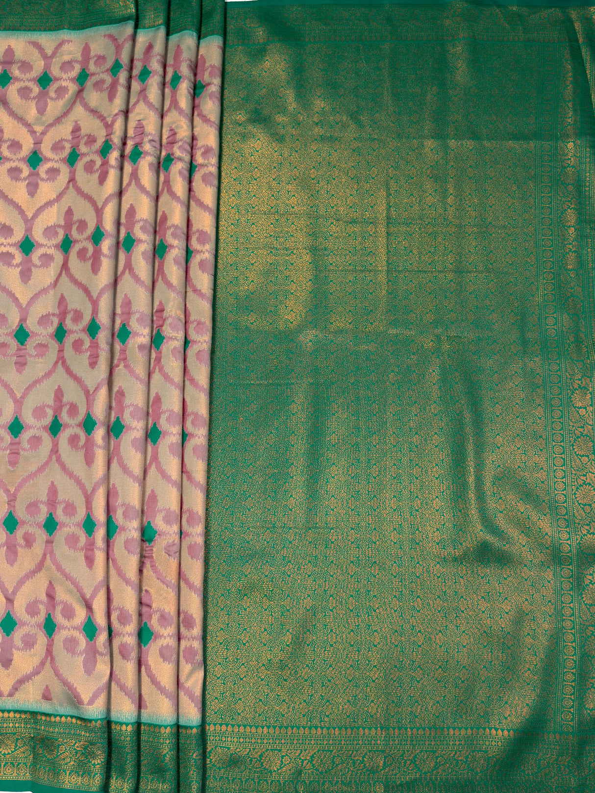 MIMOSA Grey Saree Saree — pallu and zari work detail