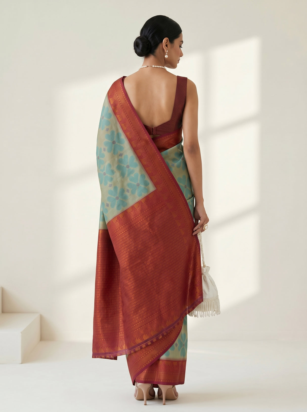MIMOSA Chiku Saree Saree — pose 2 styling detail