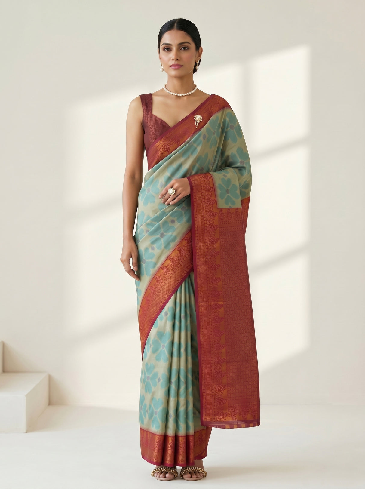 MIMOSA Chiku Saree Saree — pose 6 styling detail