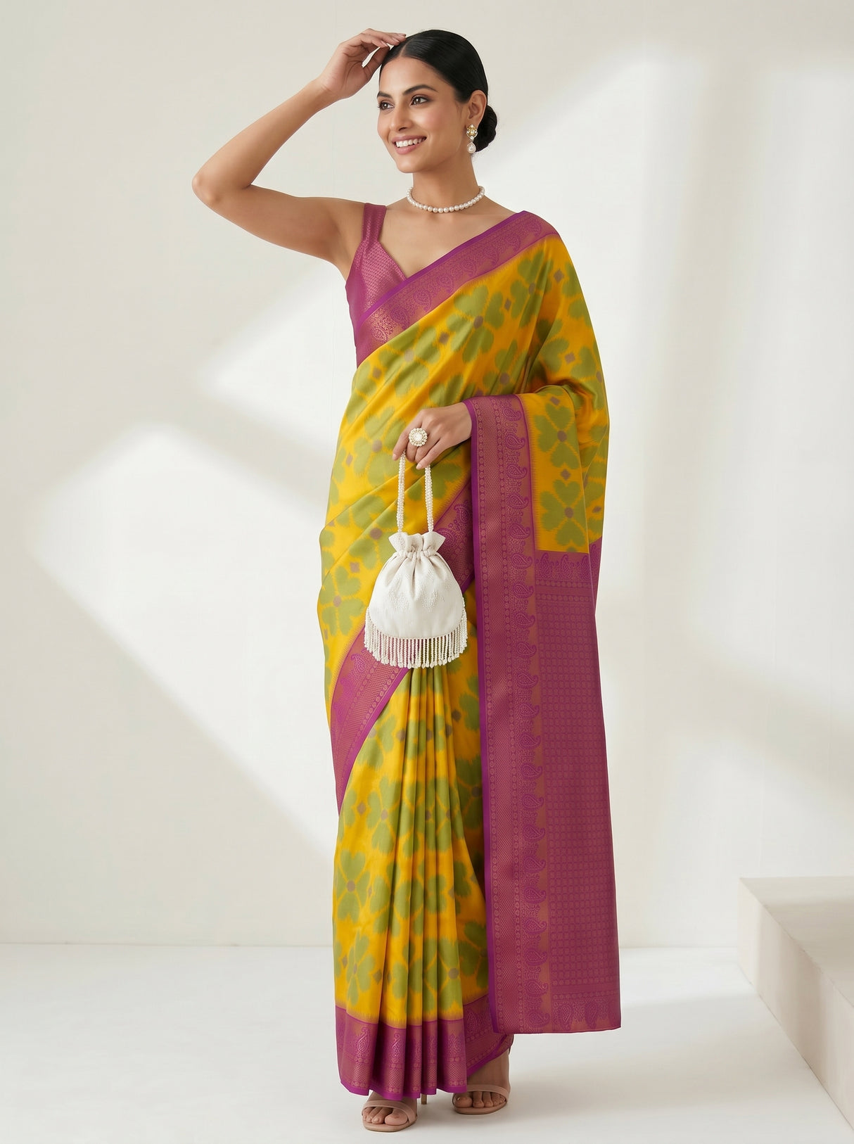 MIMOSA Gold Saree Saree — pose 5 styling detail