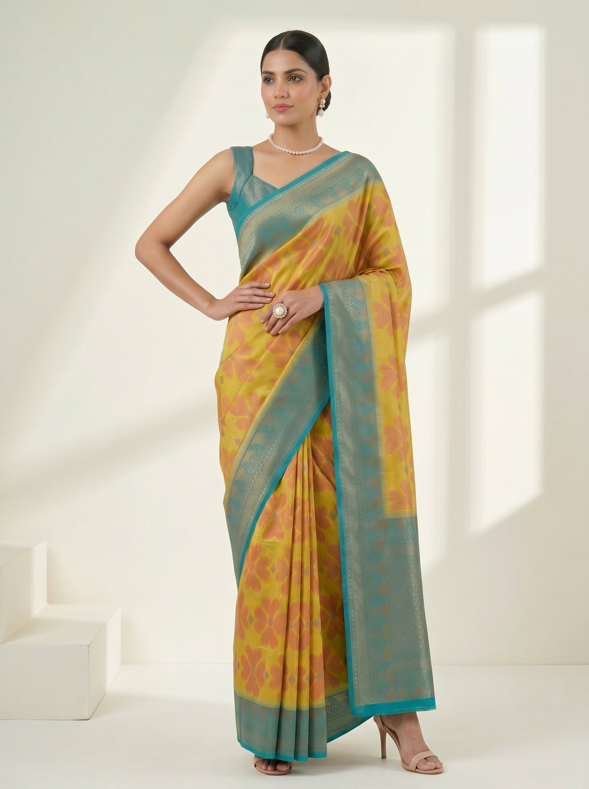 MIMOSA Olive Saree Saree — pose 4 styling detail