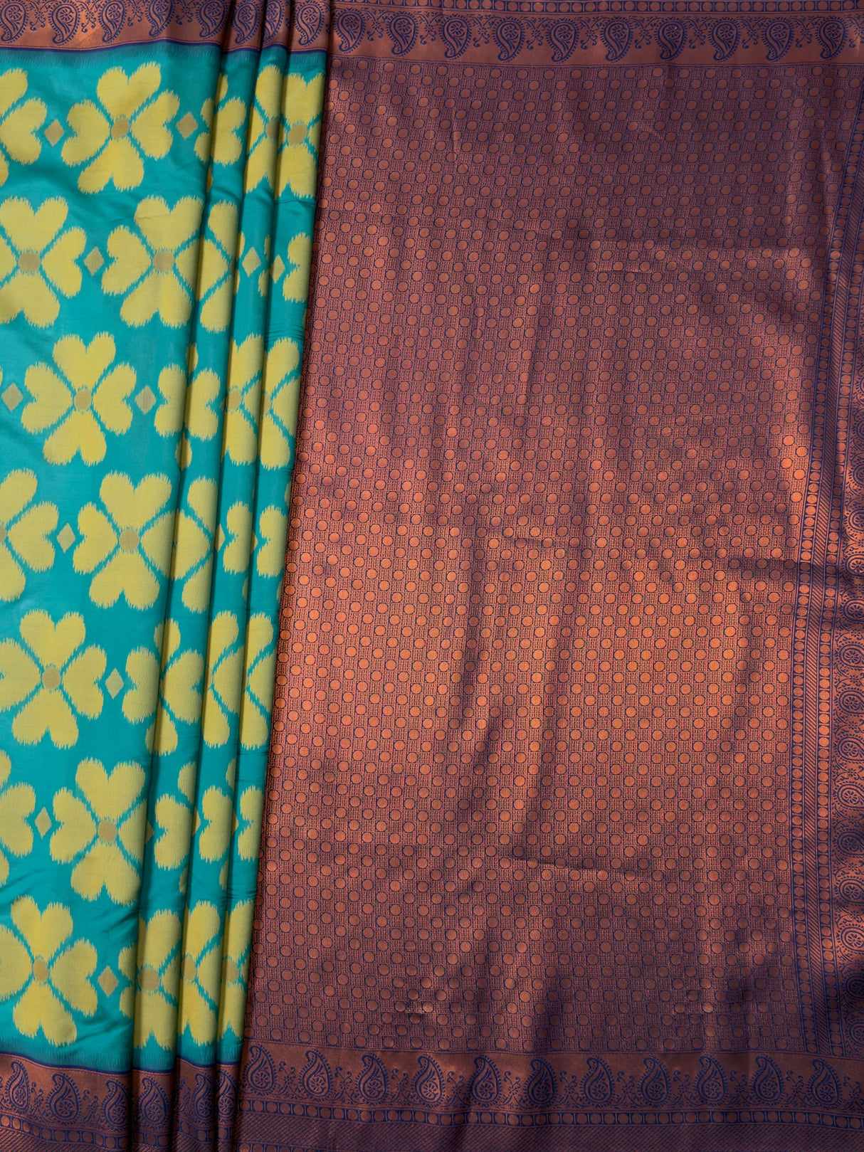 MIMOSA Rama Saree Saree — pallu and zari work detail