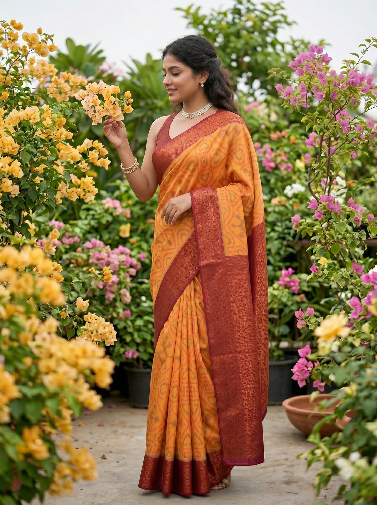 MIMOSA Chiku Saree Saree — pose 3 styling detail