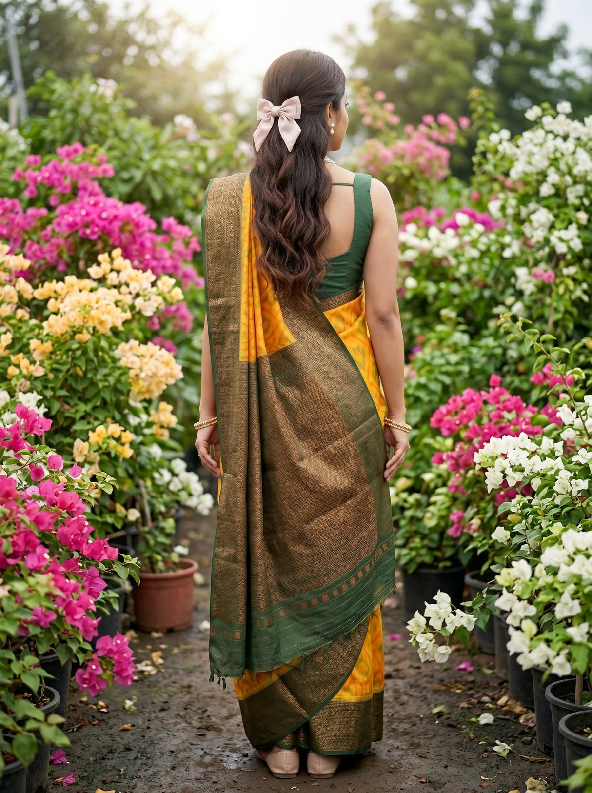 MIMOSA Gold Saree Saree — pose 2 styling detail