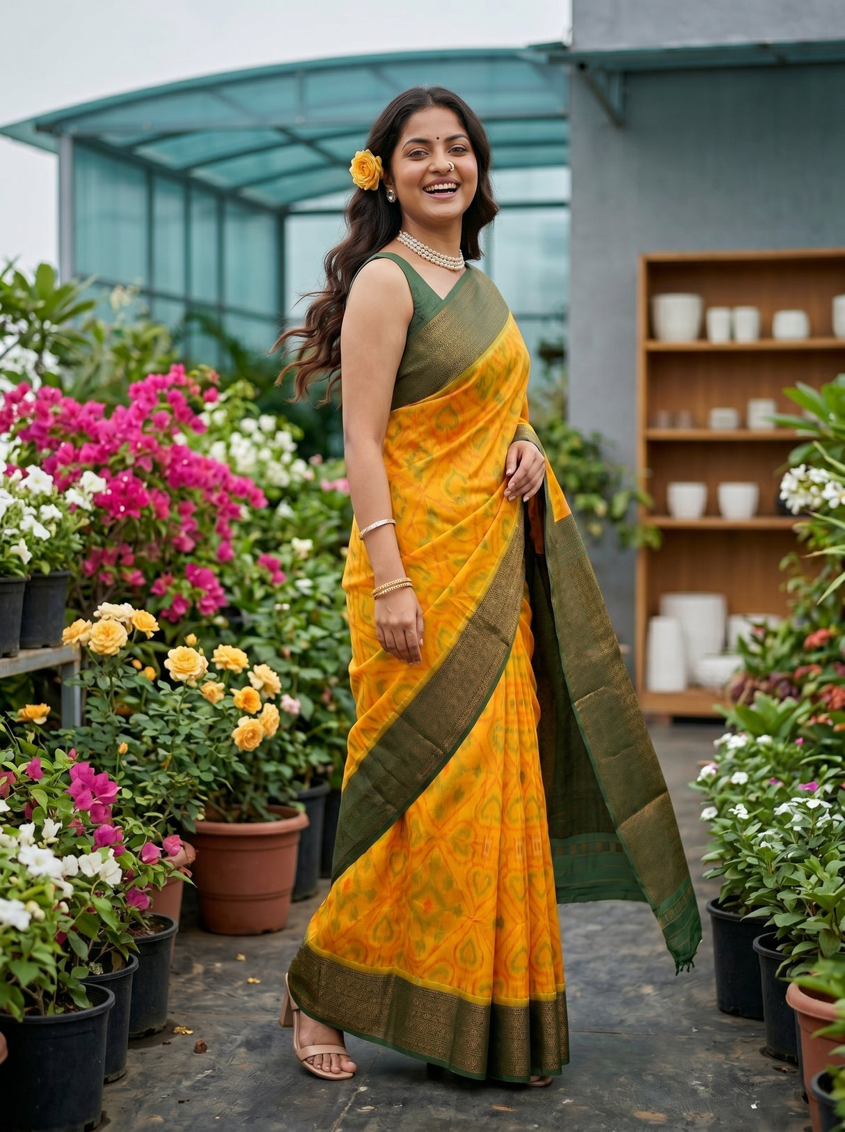 MIMOSA Gold Saree Saree — pose 9 styling detail