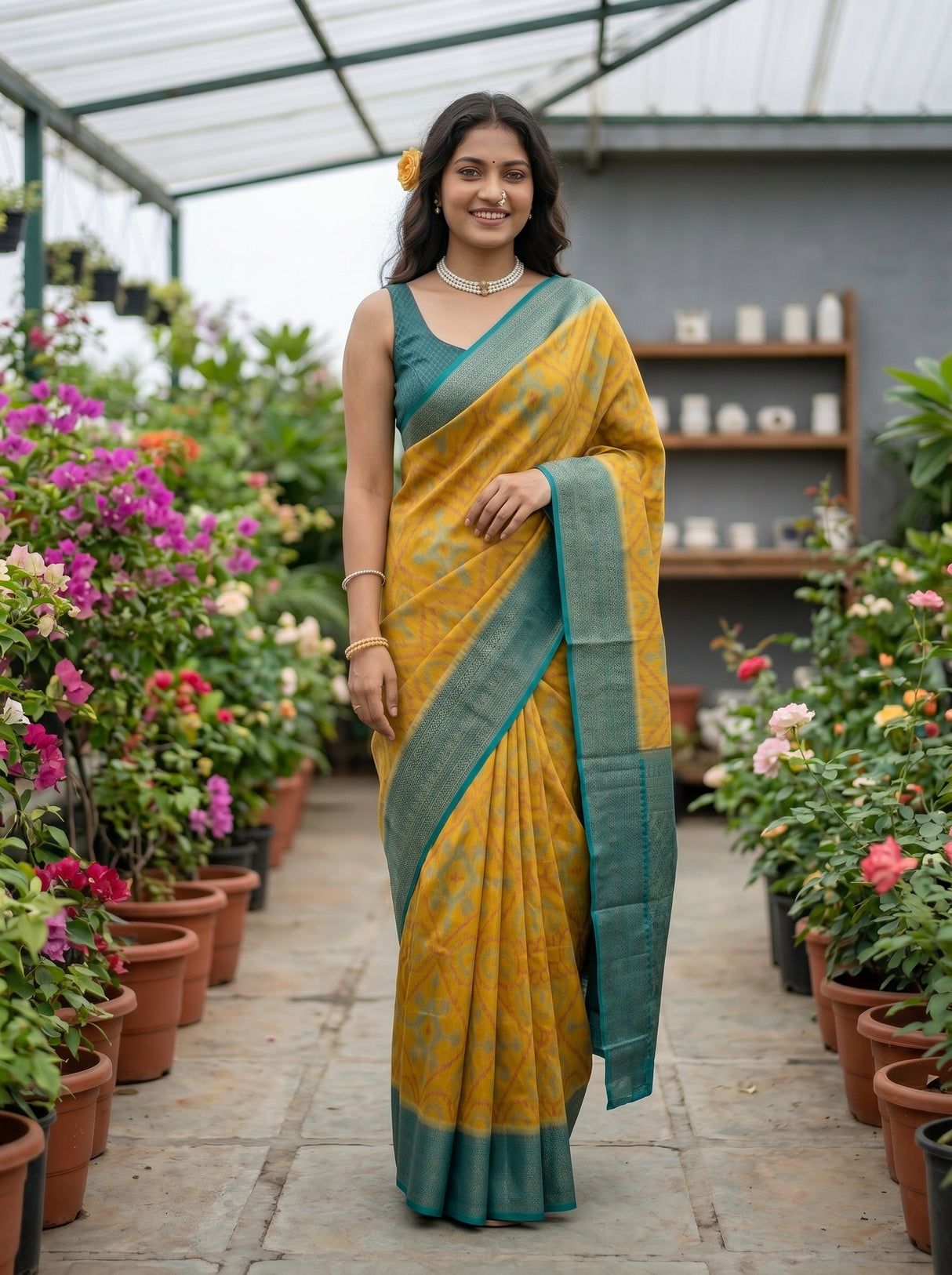 MIMOSA Olive Saree Saree — pose 9 styling detail