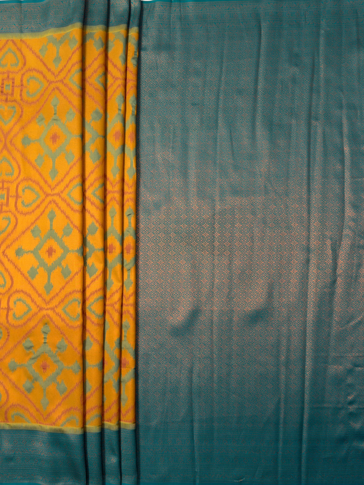 MIMOSA Olive Saree Saree — pallu and zari work detail