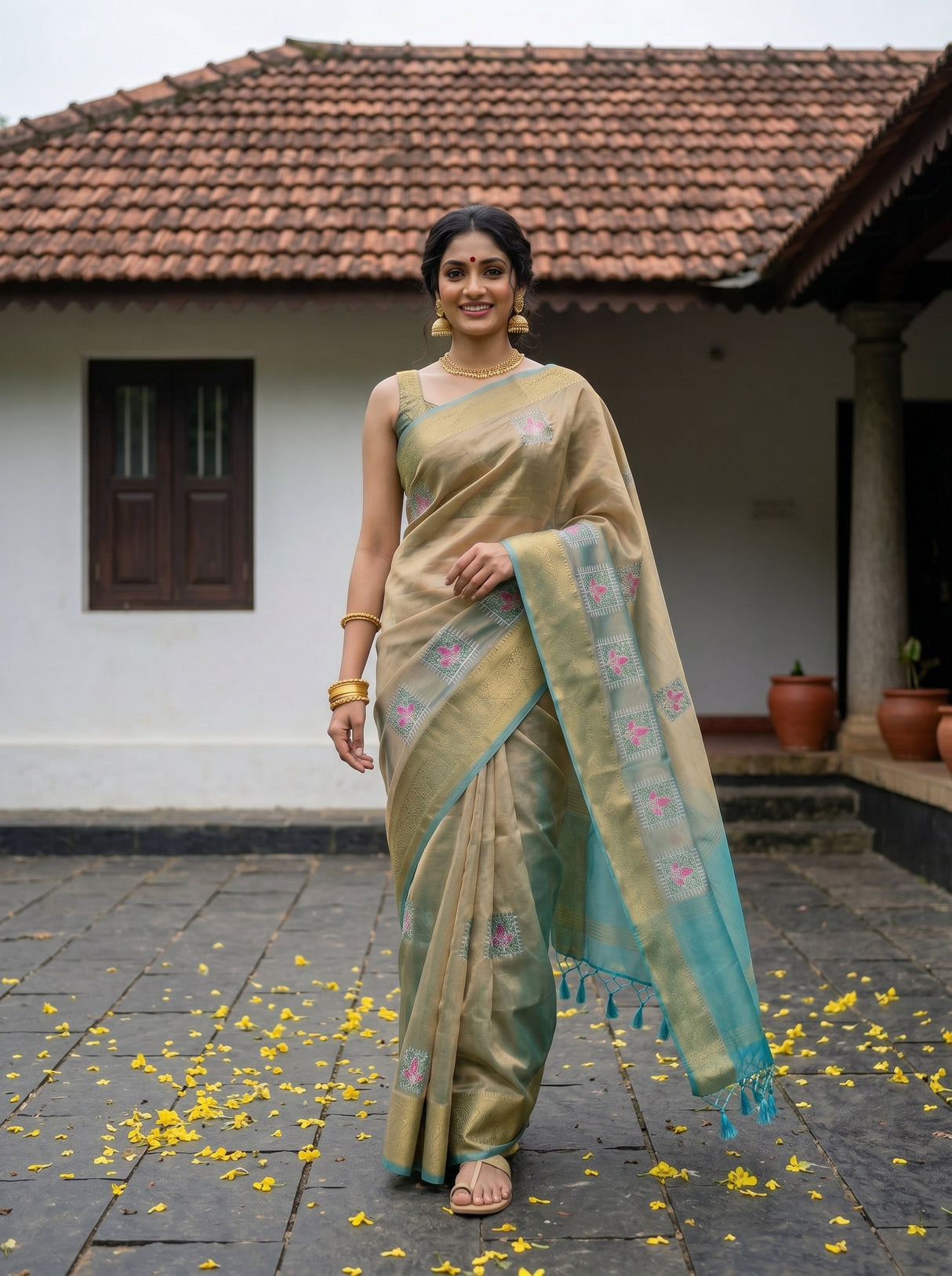 MIMOSA Sapphire Saree Saree — pose 6 styling detail