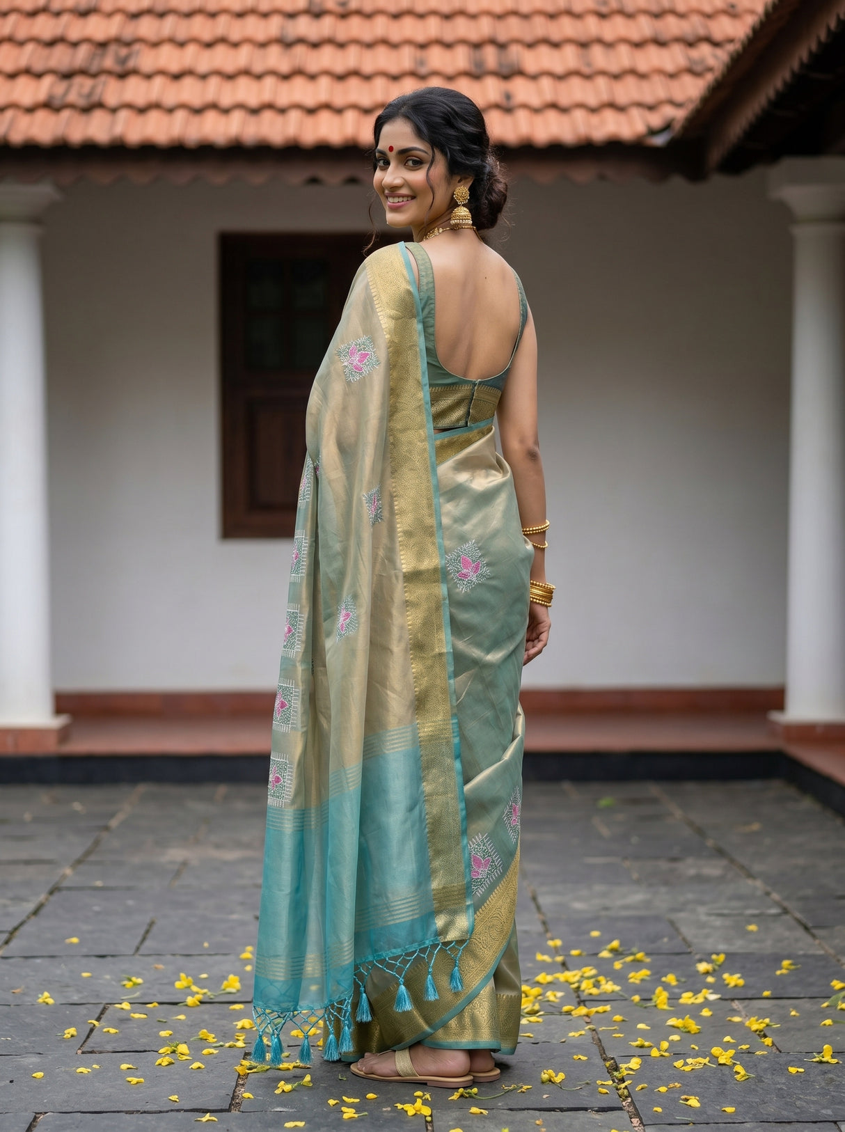 MIMOSA Sapphire Saree Saree — pose 7 styling detail