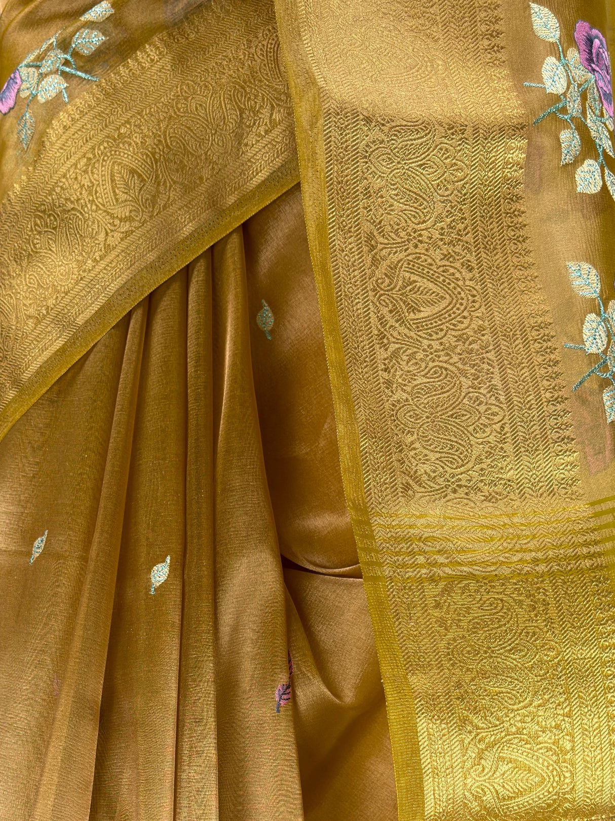 MIMOSA Mustard Banarasi Organza Saree — fleets shot full lifestyle