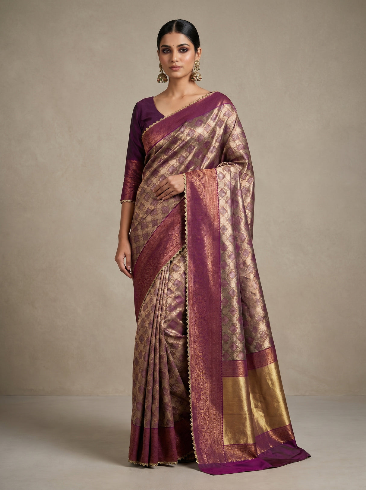 MIMOSA Magenta Saree Saree β pose 10 styling detail