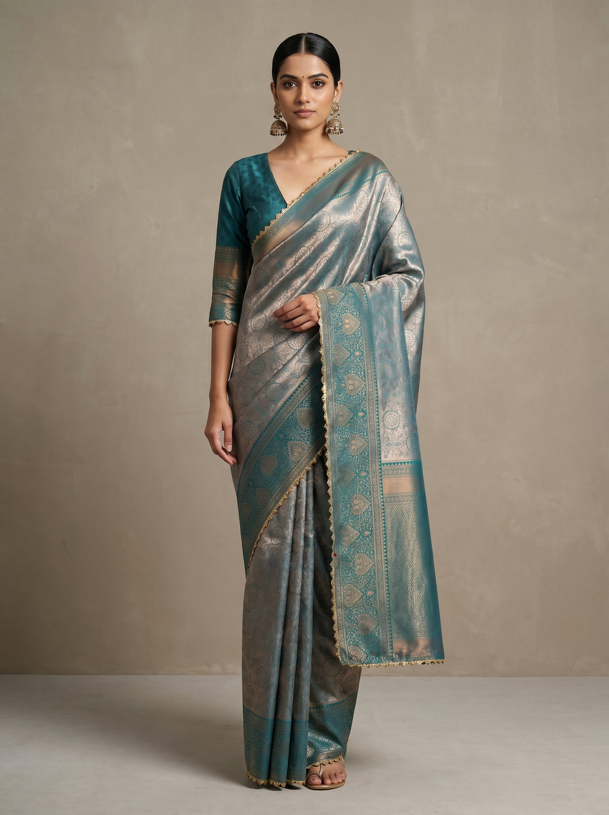 MIMOSA Saffire Kanjivaram Art Silk Saree β Mannequin Draped