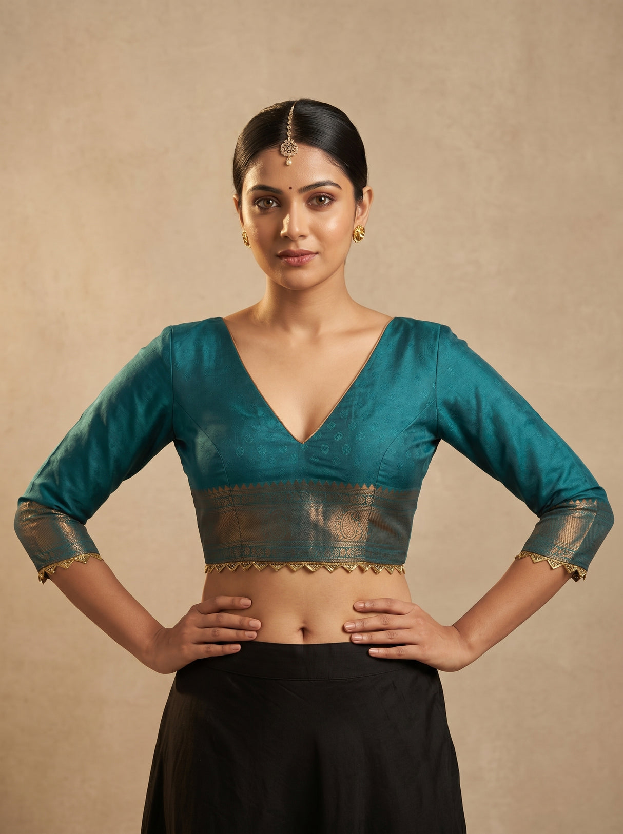 MIMOSA Saffire Kanjivaram Art Silk Saree β blouse close-up