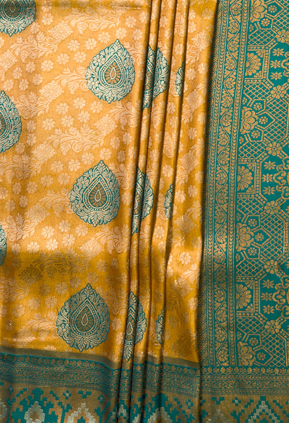 MIMOSA Gold Kanjivaram Art Silk Saree β fleets shot full lifestyle