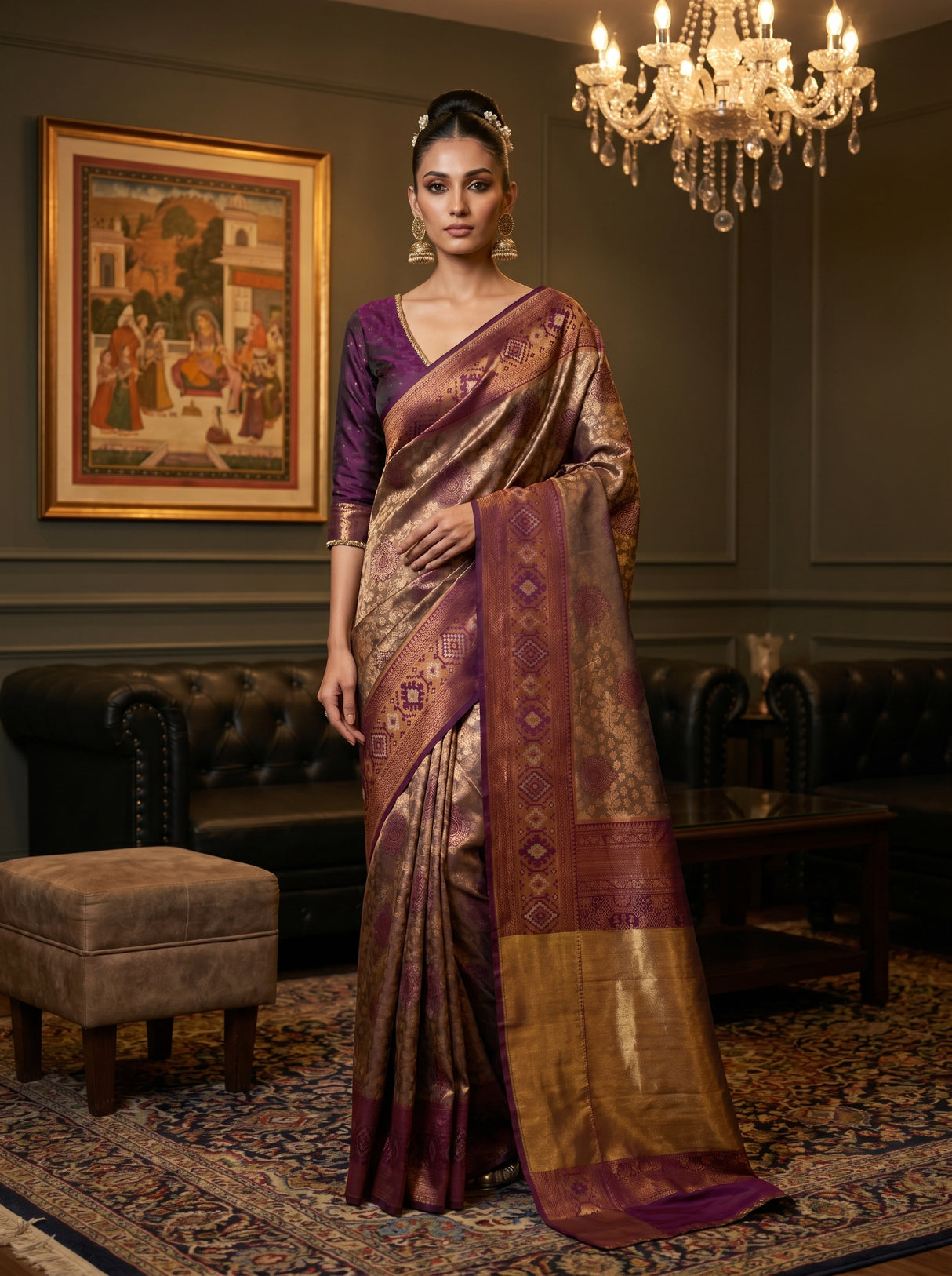 MIMOSA Magenta Kanjivaram Art Silk Saree β Mannequin draped view