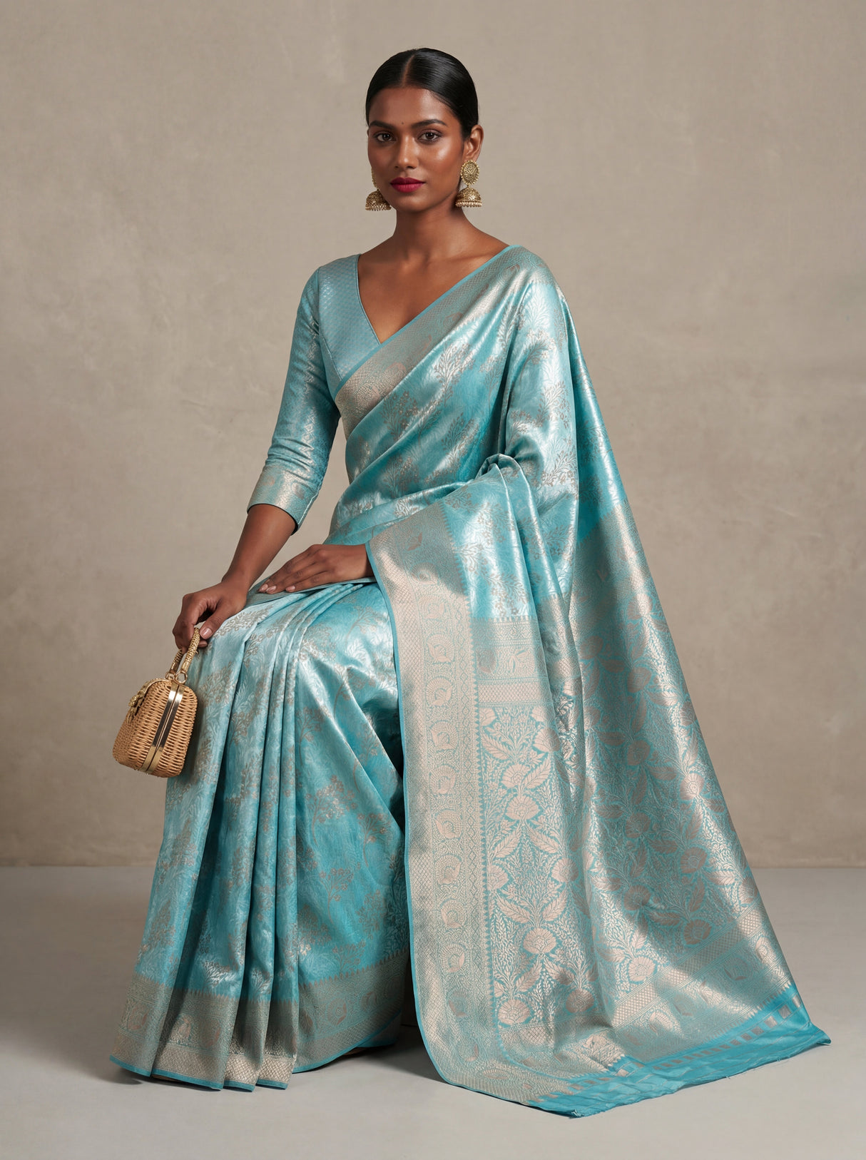 MIMOSA Ananda Kanjivaram Art Silk Saree β styled look
