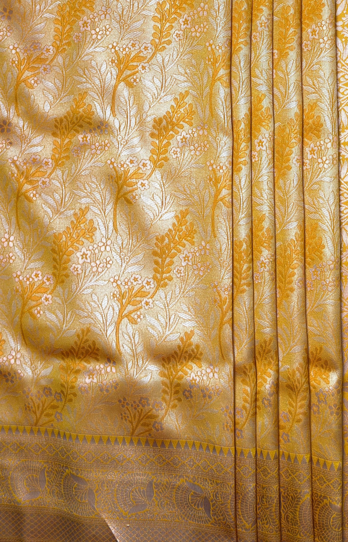 MIMOSA Mustard Kanjivaram Art Silk Saree β fleets shot full lifestyle
