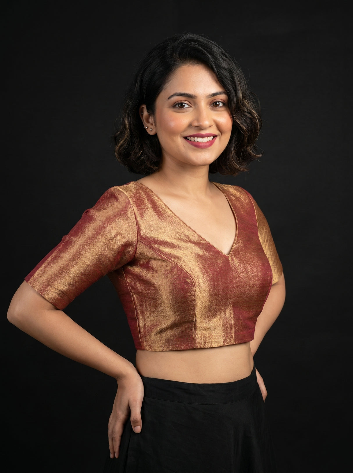 MIMOSA Rani Kanjivaram Art Silk Saree β blouse close-up