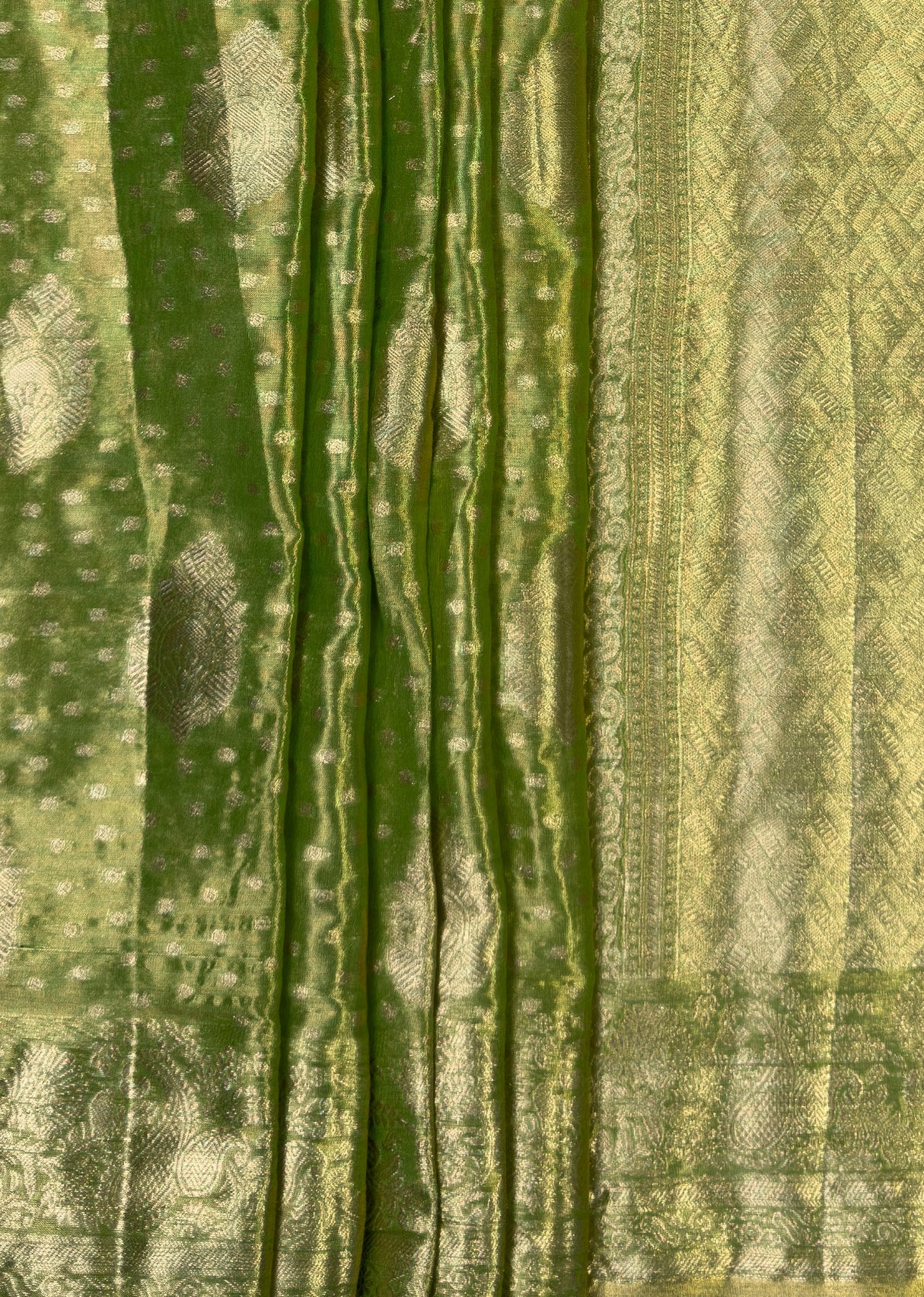 MIMOSA Olive Kanjivaram Art Silk Saree β fleets shot full lifestyle