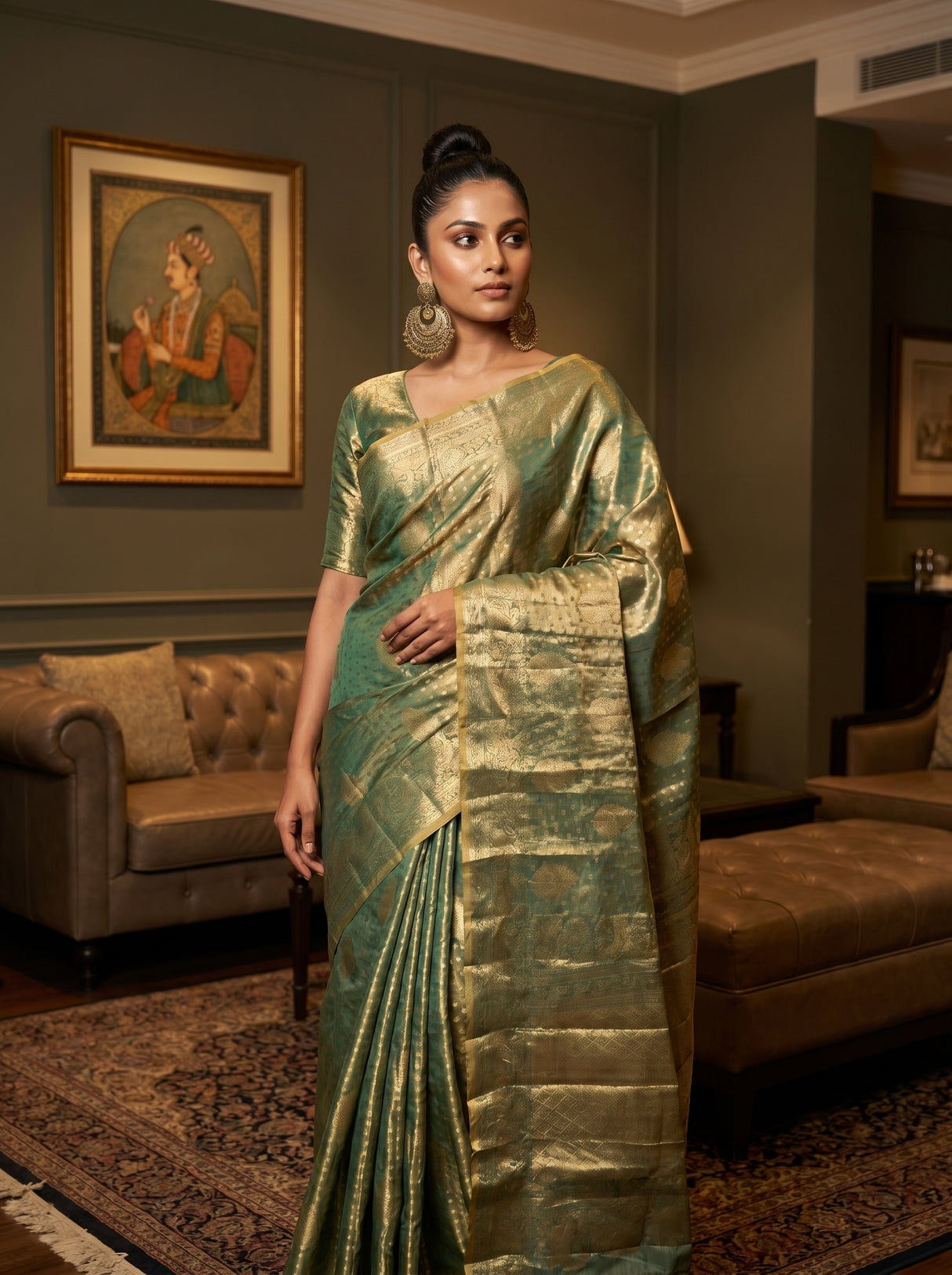 MIMOSA Rama Kanjivaram Art Silk Saree β pose 10 styling detail
