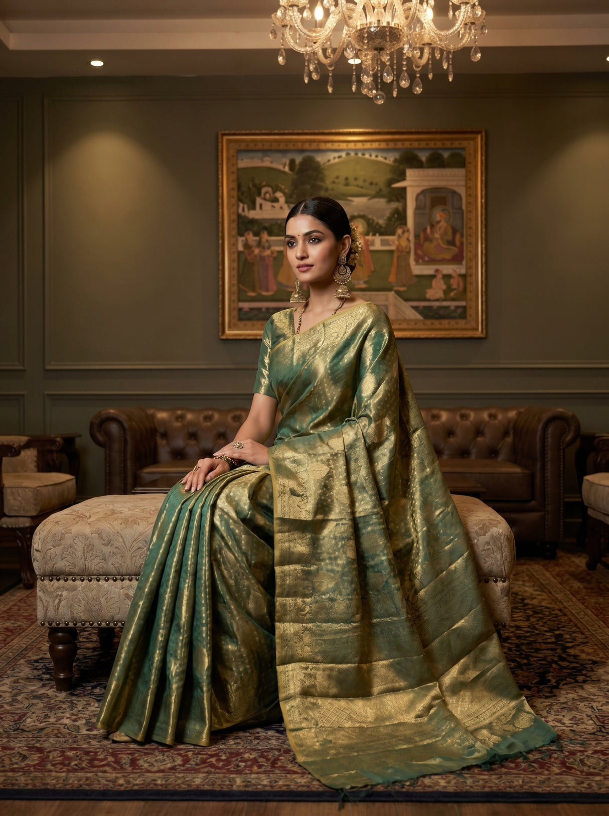 MIMOSA Rama Kanjivaram Art Silk Saree β pose 8 styling detail