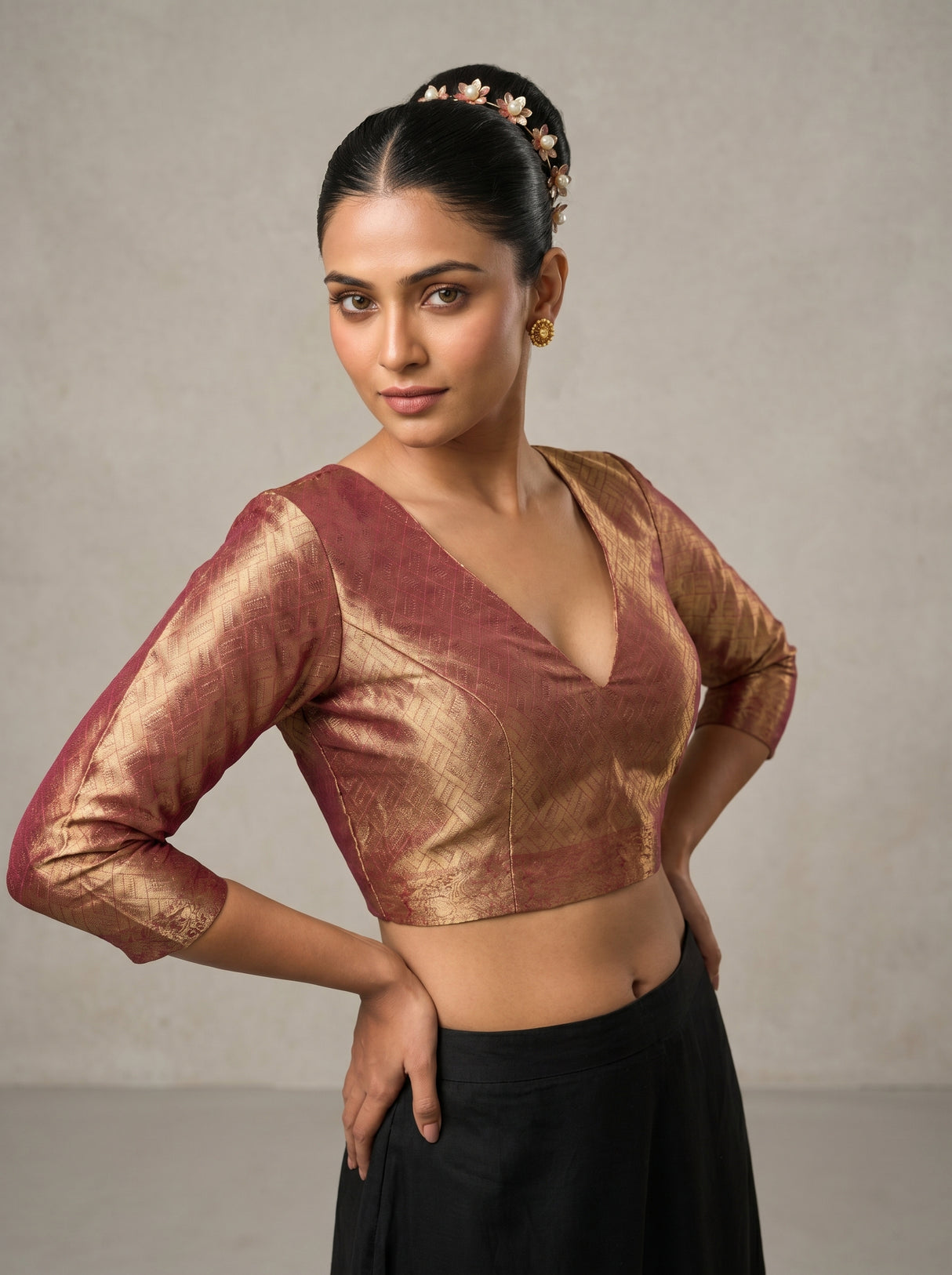 MIMOSA Rani Kanjivaram Art Silk Saree β blouse close-up
