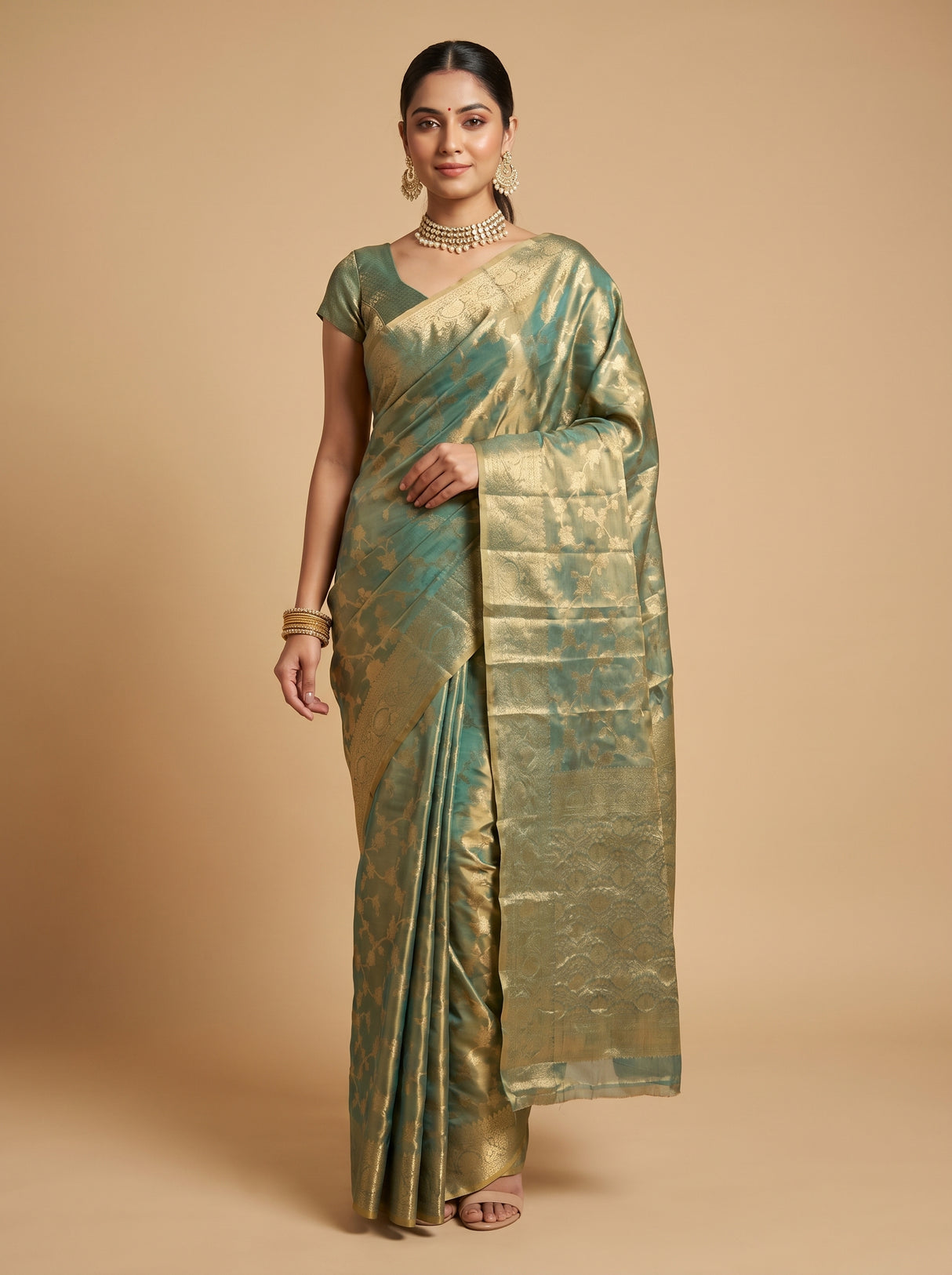 MIMOSA Rama Kanjivaram Art Silk Saree β Mannequin Draped