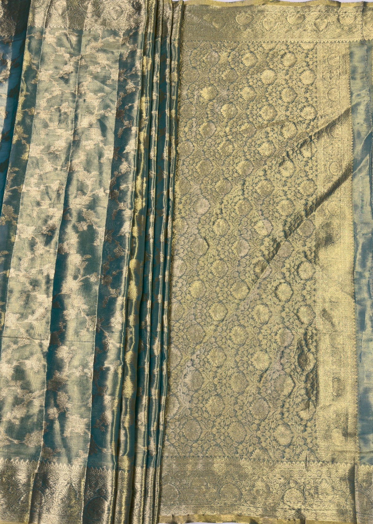 MIMOSA Rama Kanjivaram Art Silk Saree β pallu and zari work detail