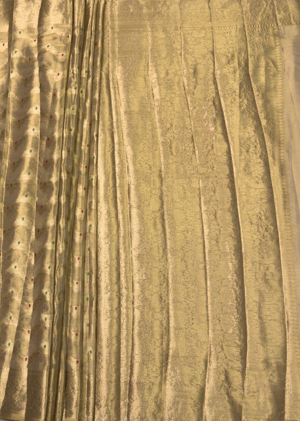 MIMOSA Chikoo Kanjivaram Art Silk Saree — pallu and zari work detail