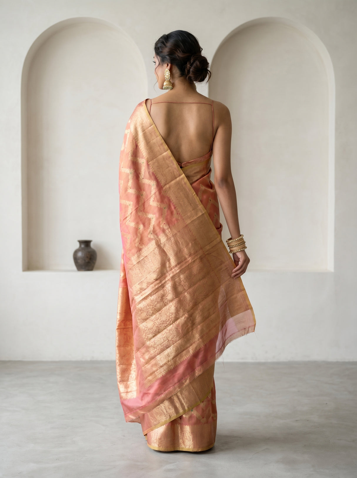 MIMOSA Gajari Kanjivaram Art Silk Saree — blouse fabric detail