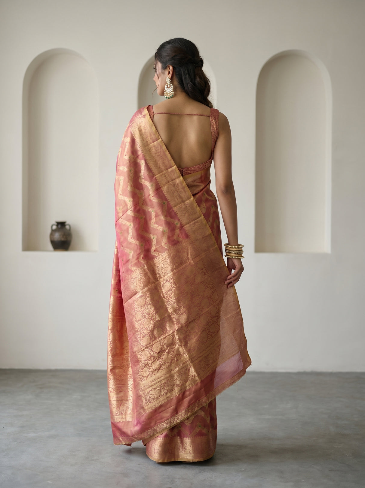 MIMOSA Rani Kanjivaram Art Silk Saree — blouse fabric detail