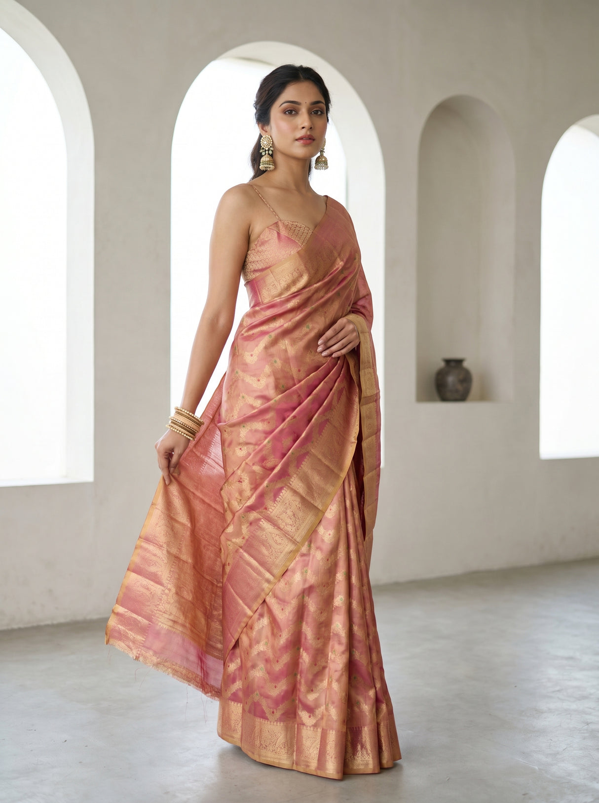 MIMOSA Rani Kanjivaram Art Silk Saree — pose 5 styling detail