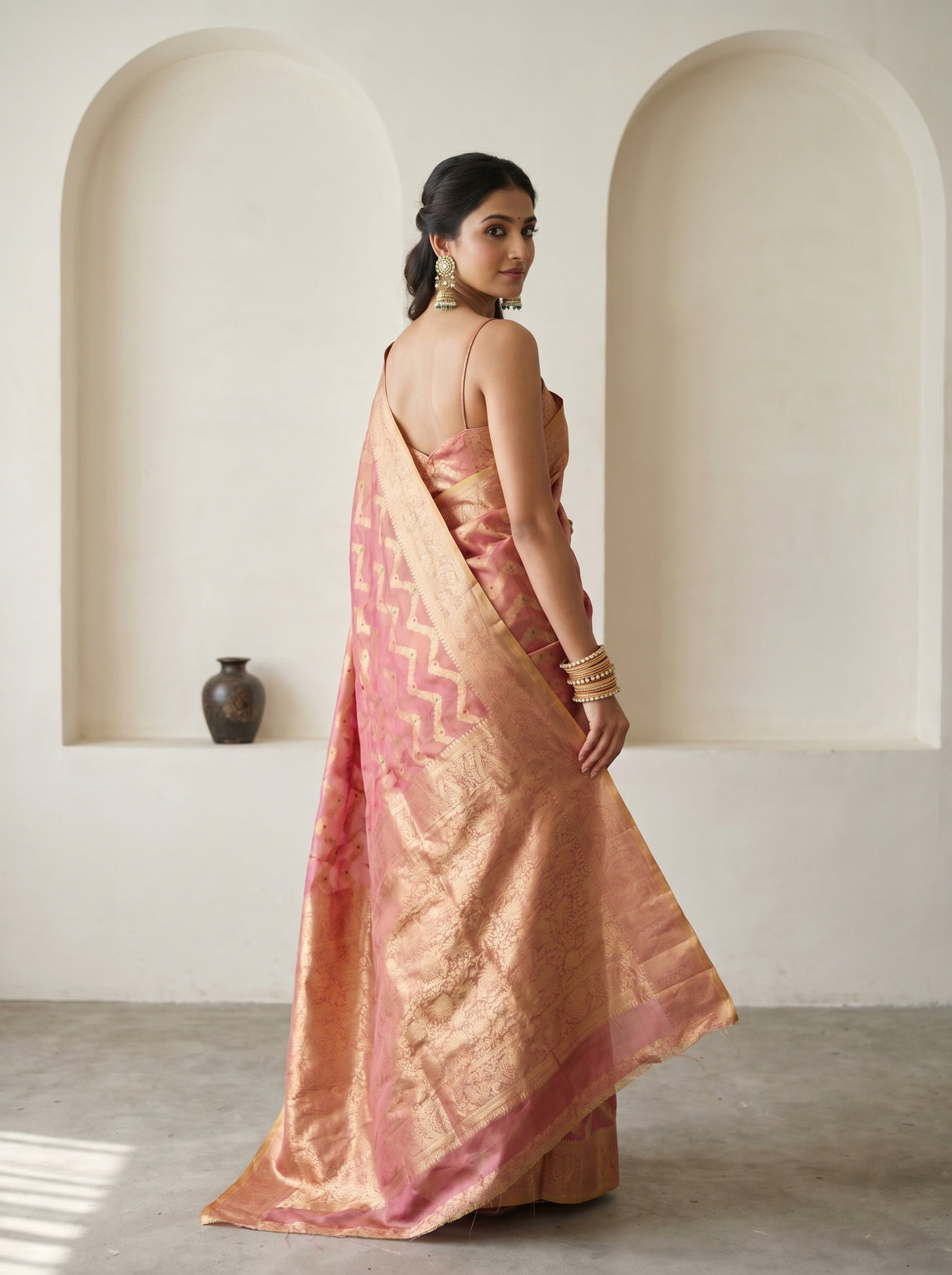 MIMOSA Rani Kanjivaram Art Silk Saree — pose 9 styling detail