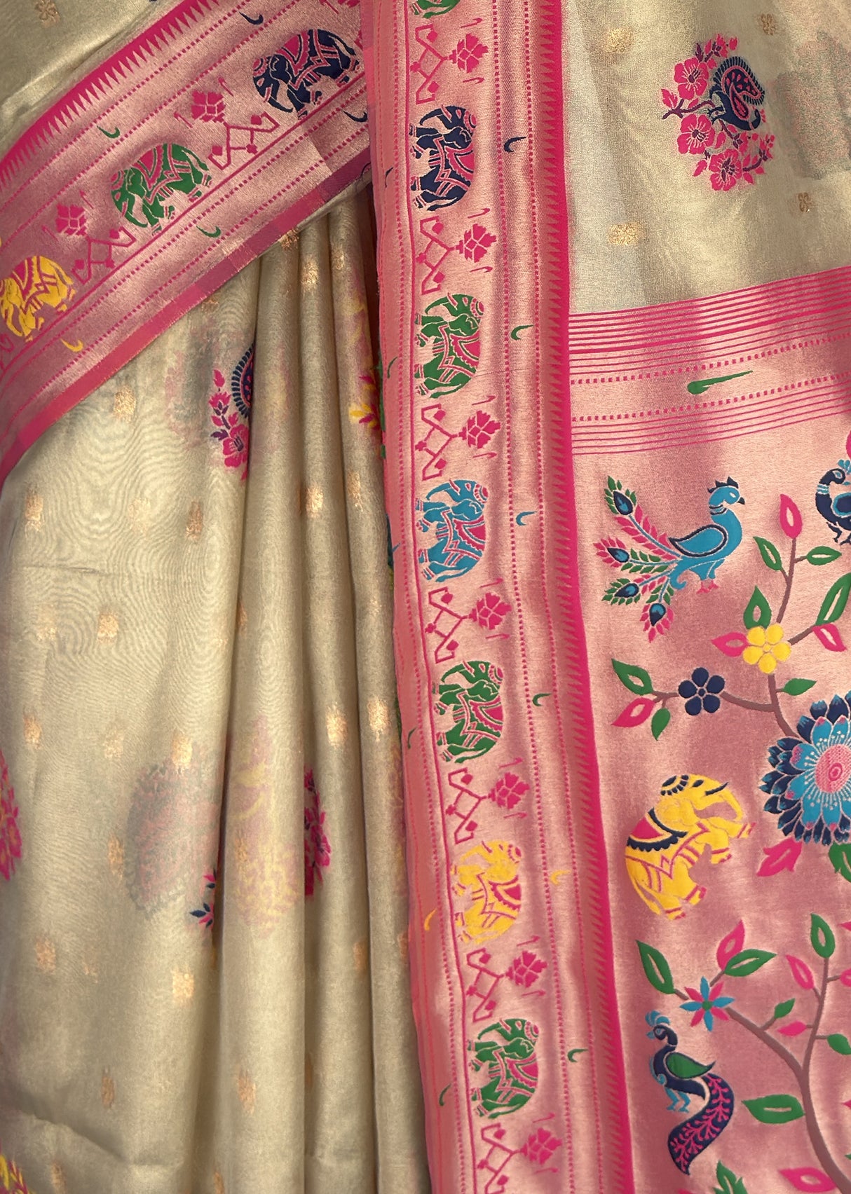 MIMOSA Red Paithani Art Silk Saree β fleets shot full lifestyle