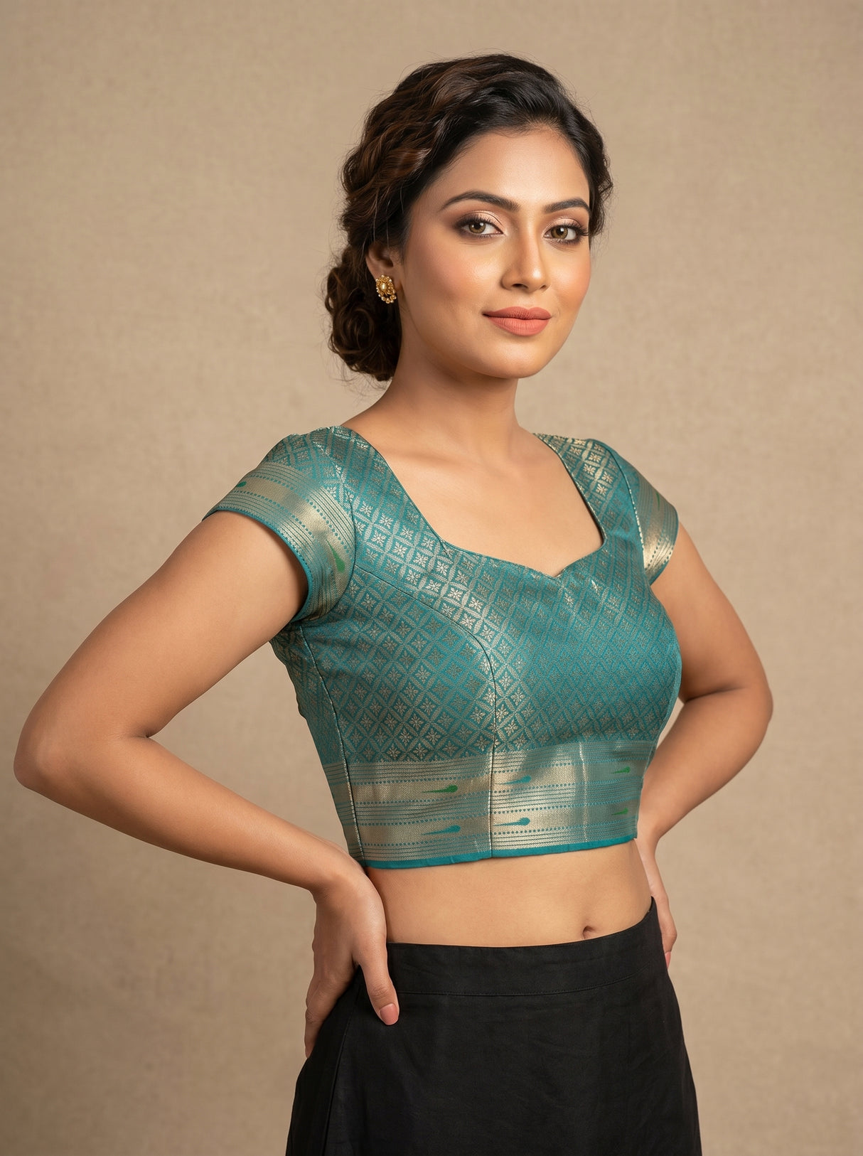 MIMOSA Saffire Paithani Art Silk Saree β blouse close-up