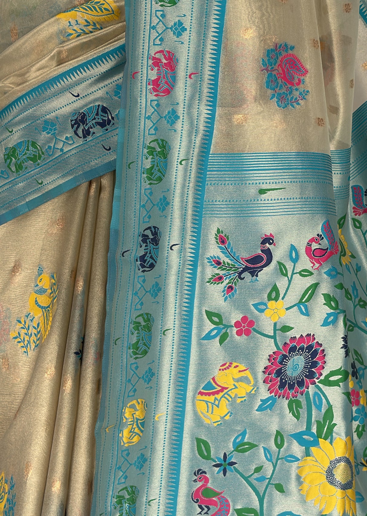 MIMOSA Saffire Paithani Art Silk Saree β fleets shot full lifestyle