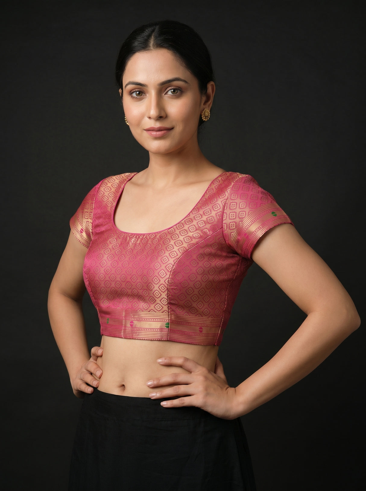 MIMOSA Rani Paithani Art Silk Saree β blouse close-up