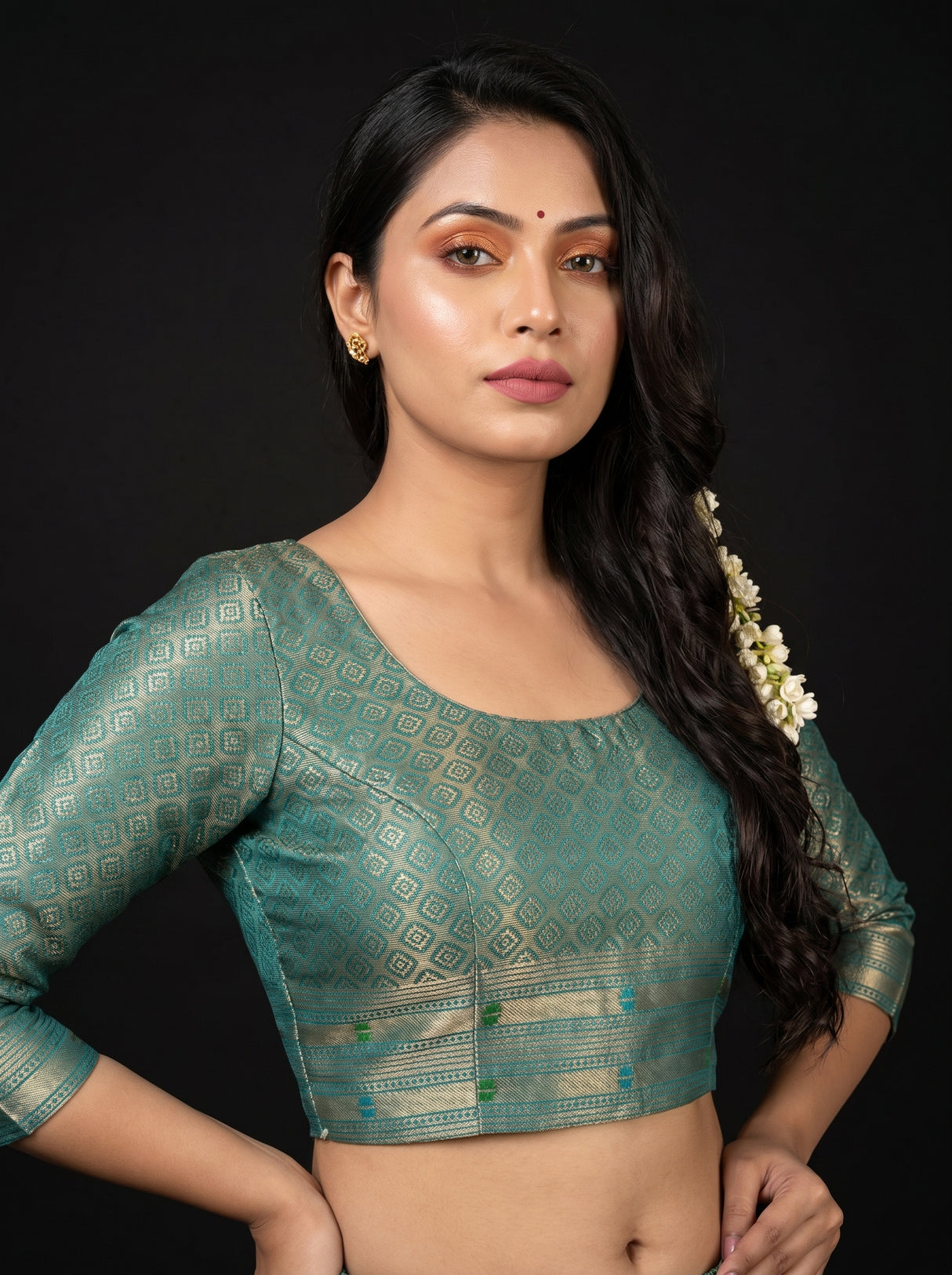 MIMOSA Saffire Paithani Art Silk Saree β blouse close-up