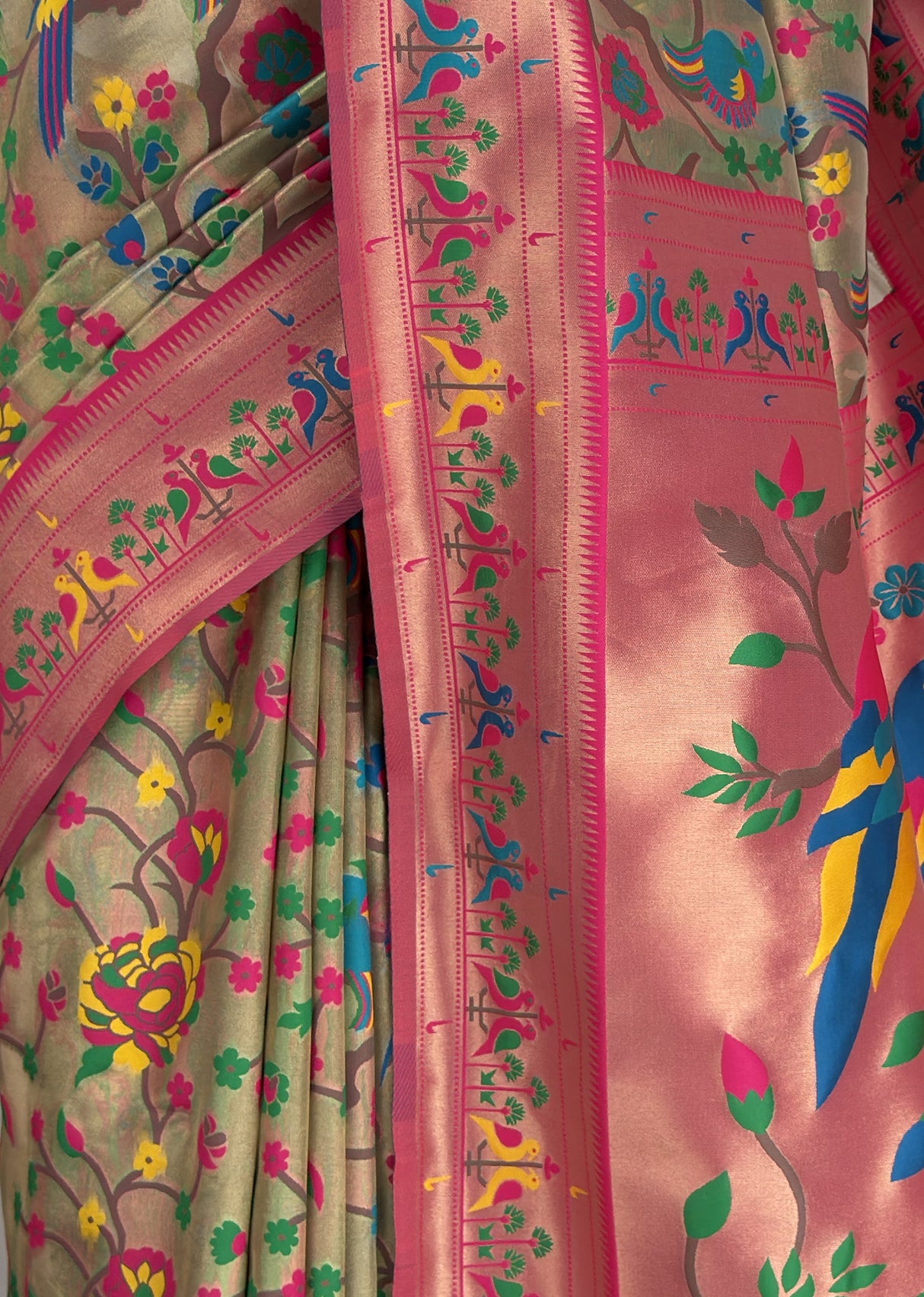 MIMOSA Rani Paithani Art Silk Saree — fleets shot full lifestyle
