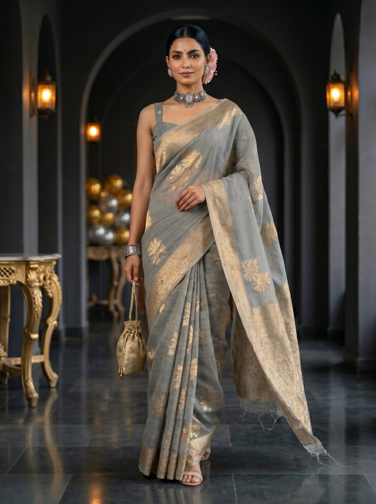 MIMOSA Saree Saree — front view on mannequin