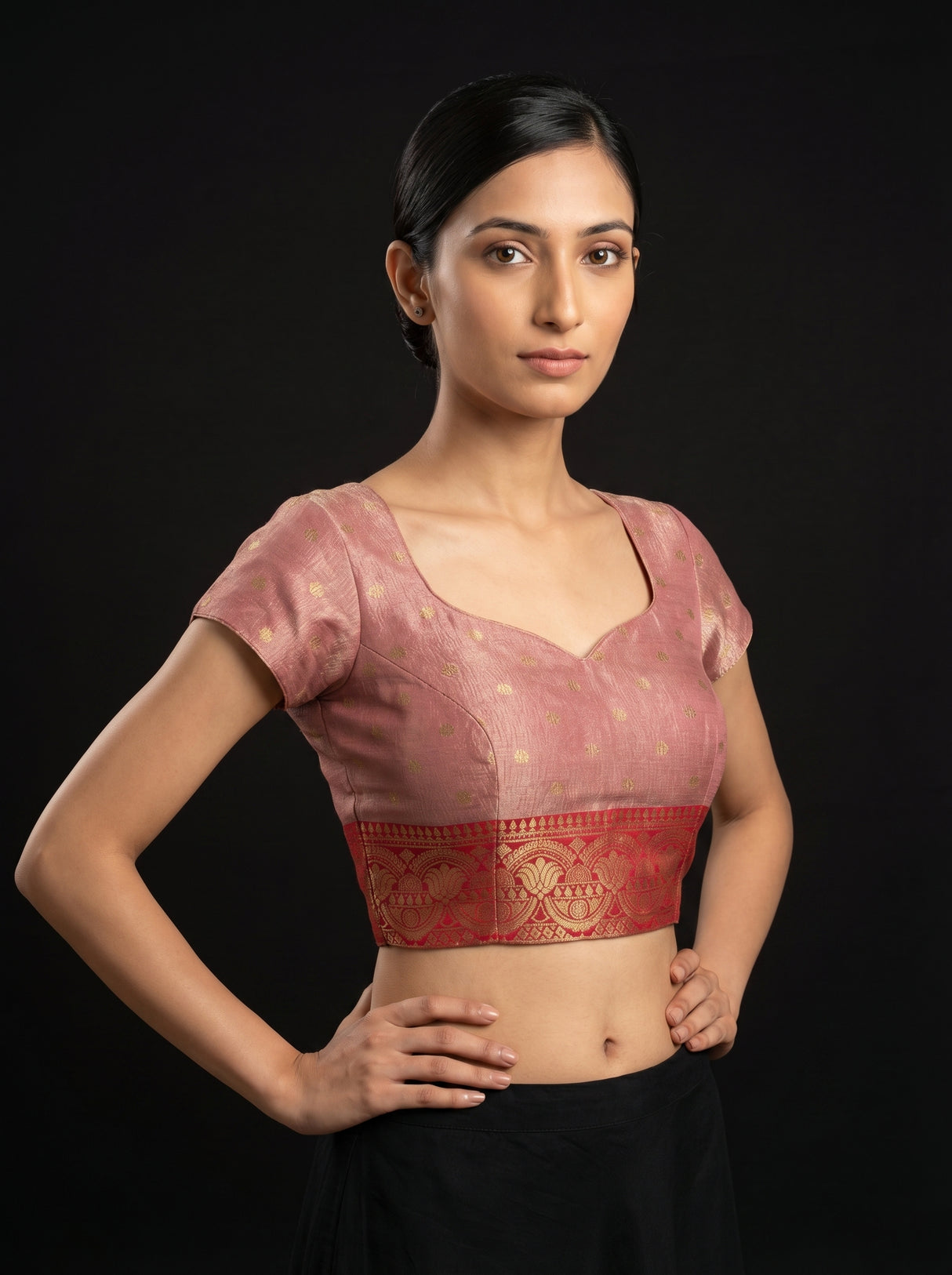 MIMOSA Rani Banarasi Art Silk Saree β blouse close-up