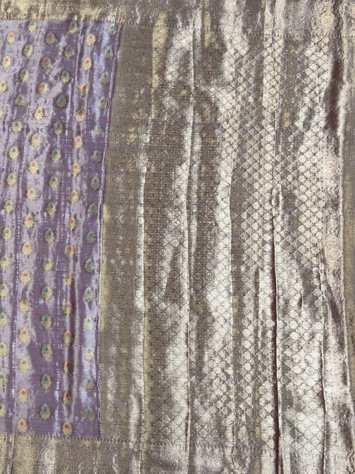 MIMOSA Wine Banarasi Art Silk Saree — pallu and zari work detail