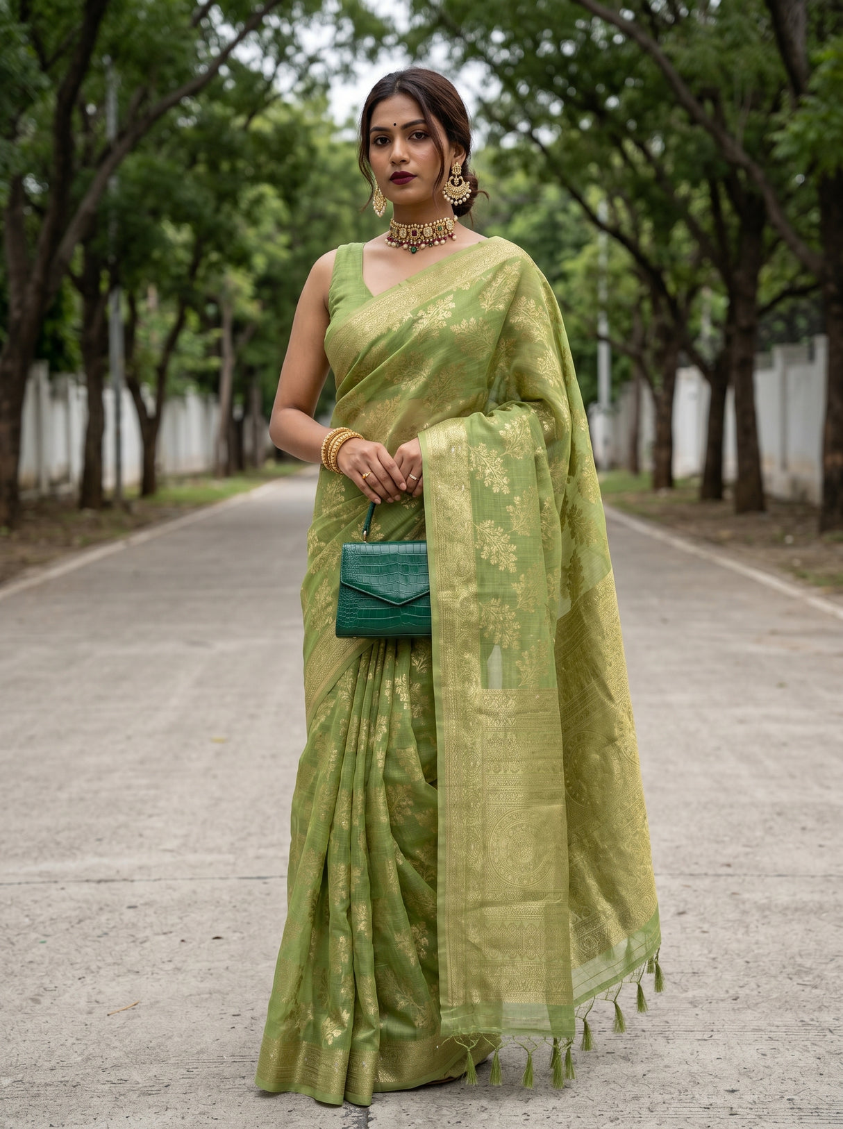 MIMOSA Saree Saree β front view on mannequin