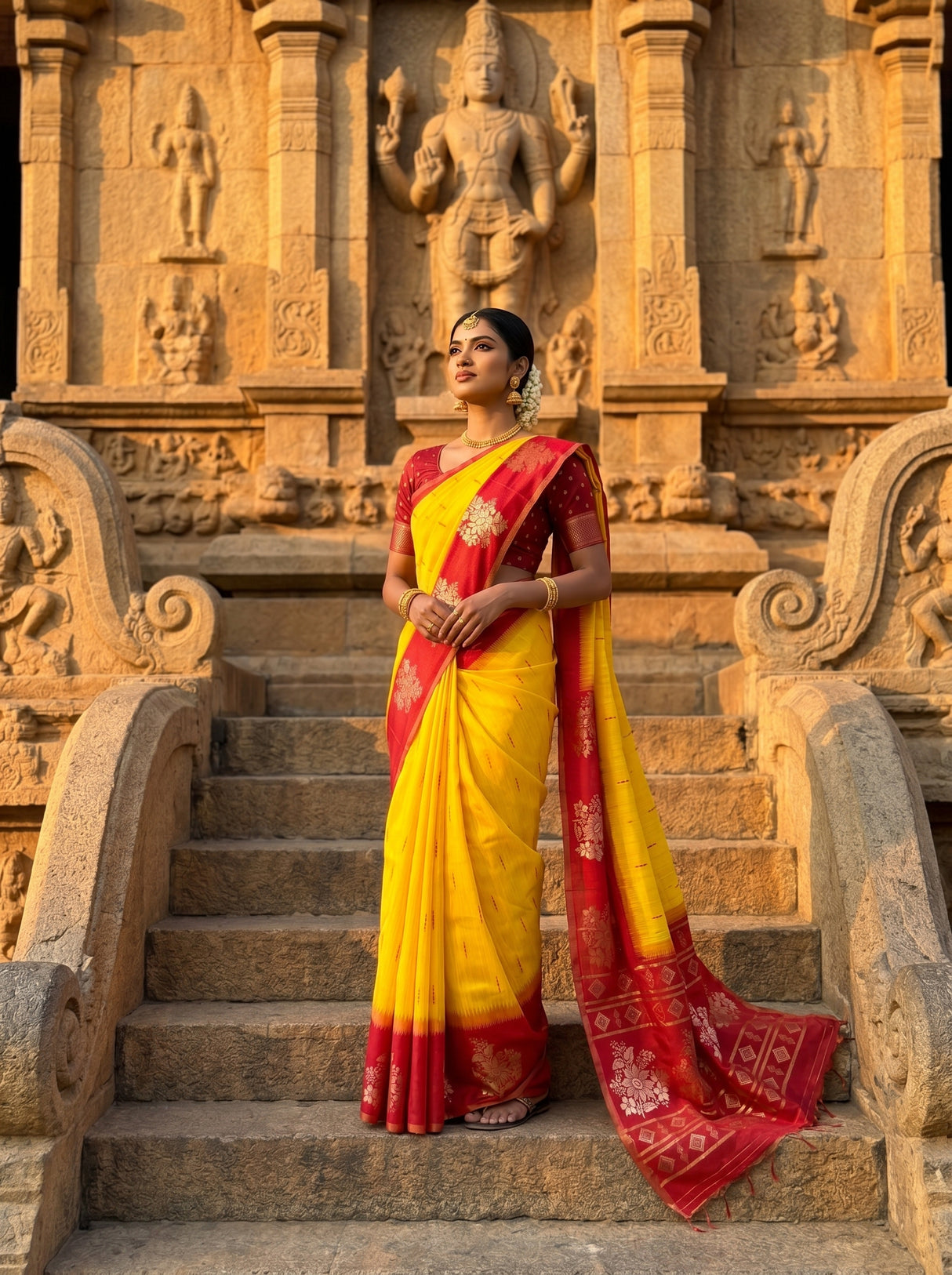 MIMOSA Gold Saree Saree — pose 5 styling detail