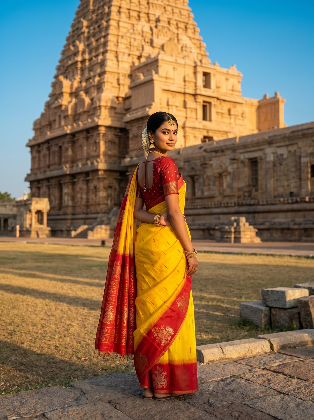 MIMOSA Gold Saree Saree — pose 7 styling detail