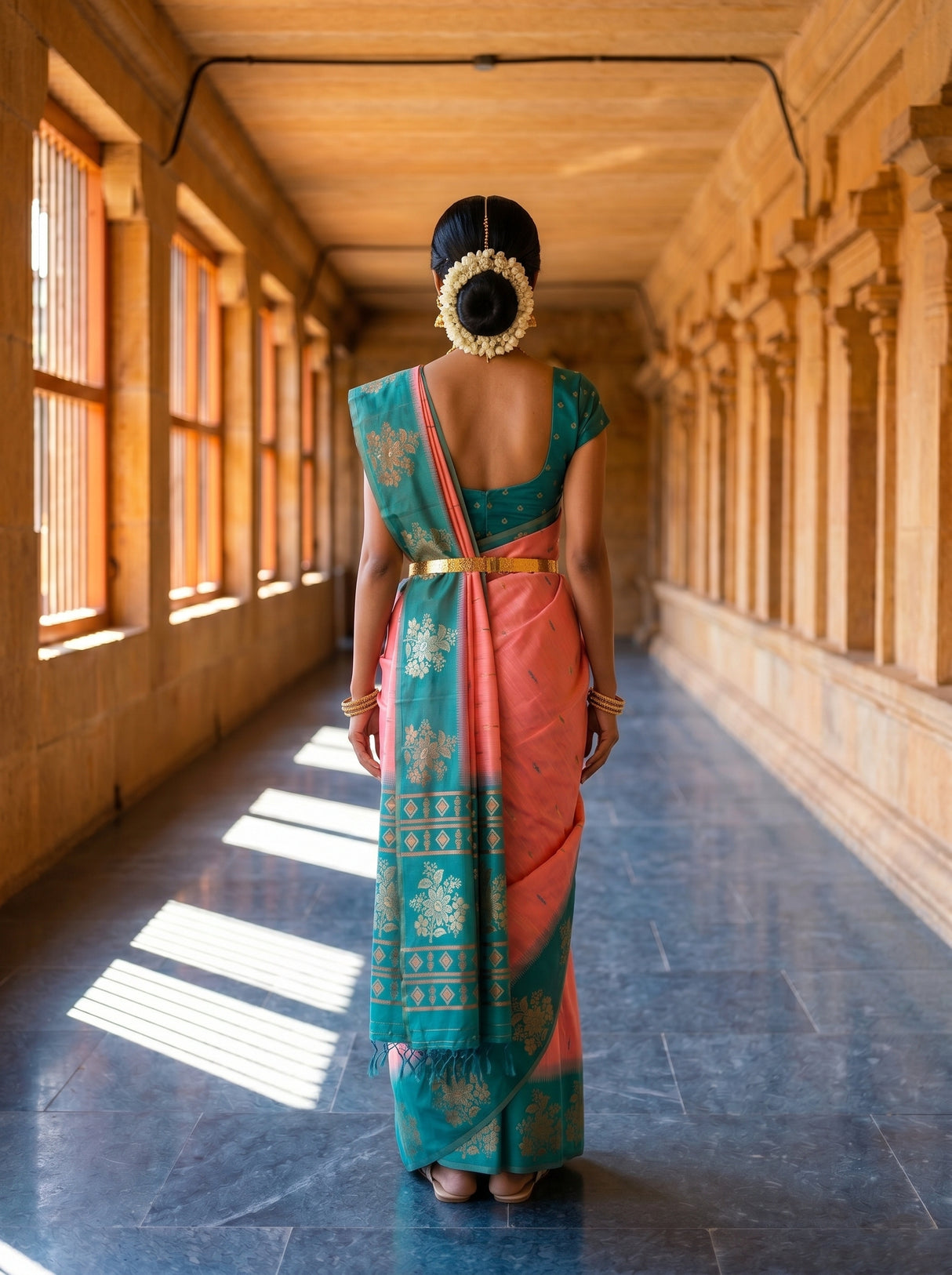 MIMOSA Pink Saree Saree — pose 2 styling detail