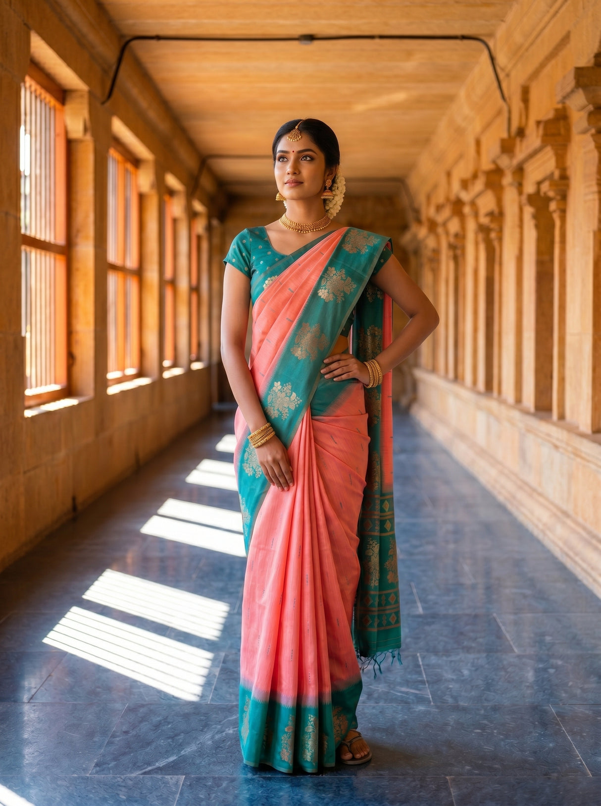 MIMOSA Pink Saree Saree — pose 4 styling detail