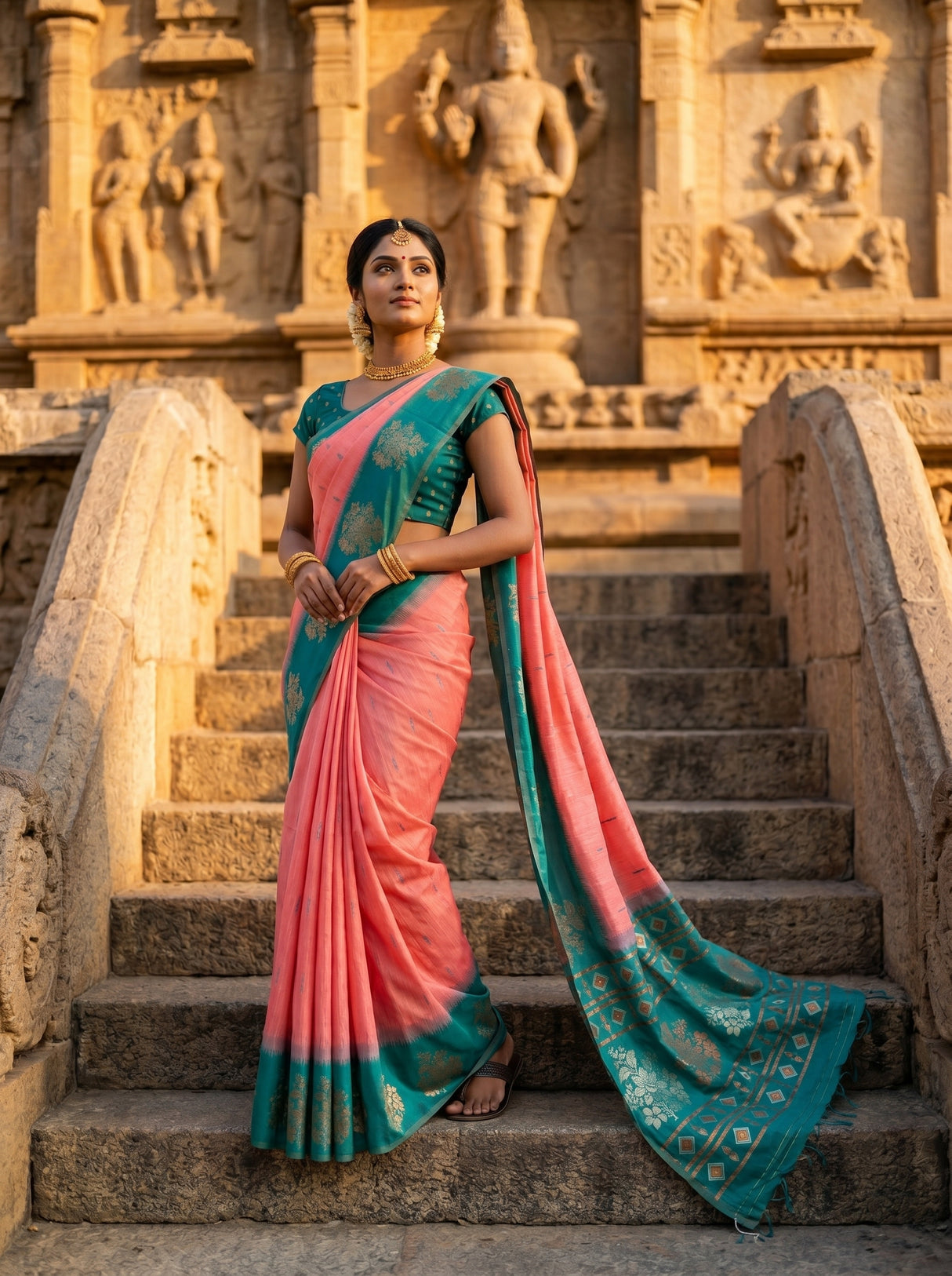 MIMOSA Pink Saree Saree — pose 5 styling detail
