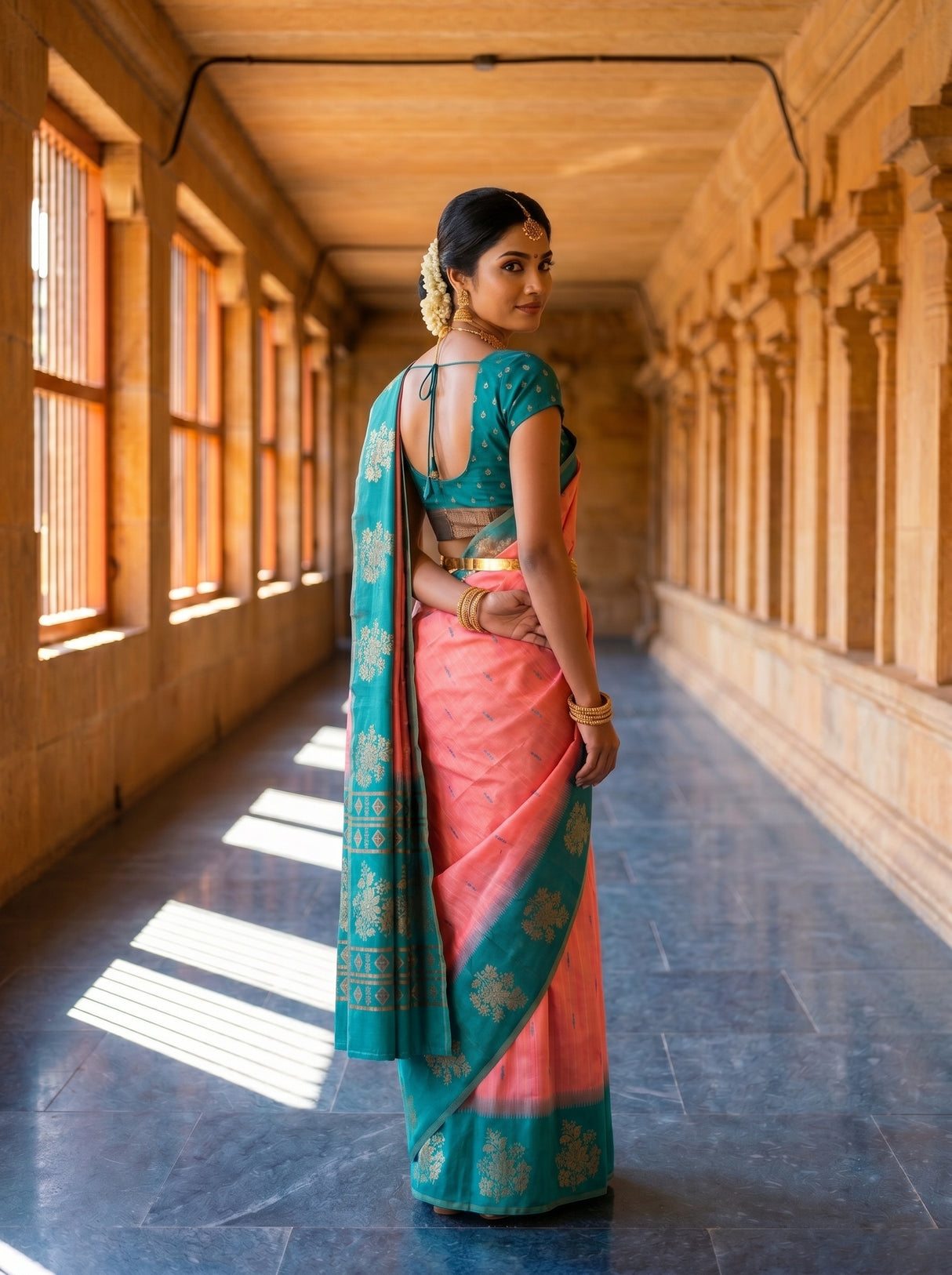 MIMOSA Pink Saree Saree — pose 7 styling detail